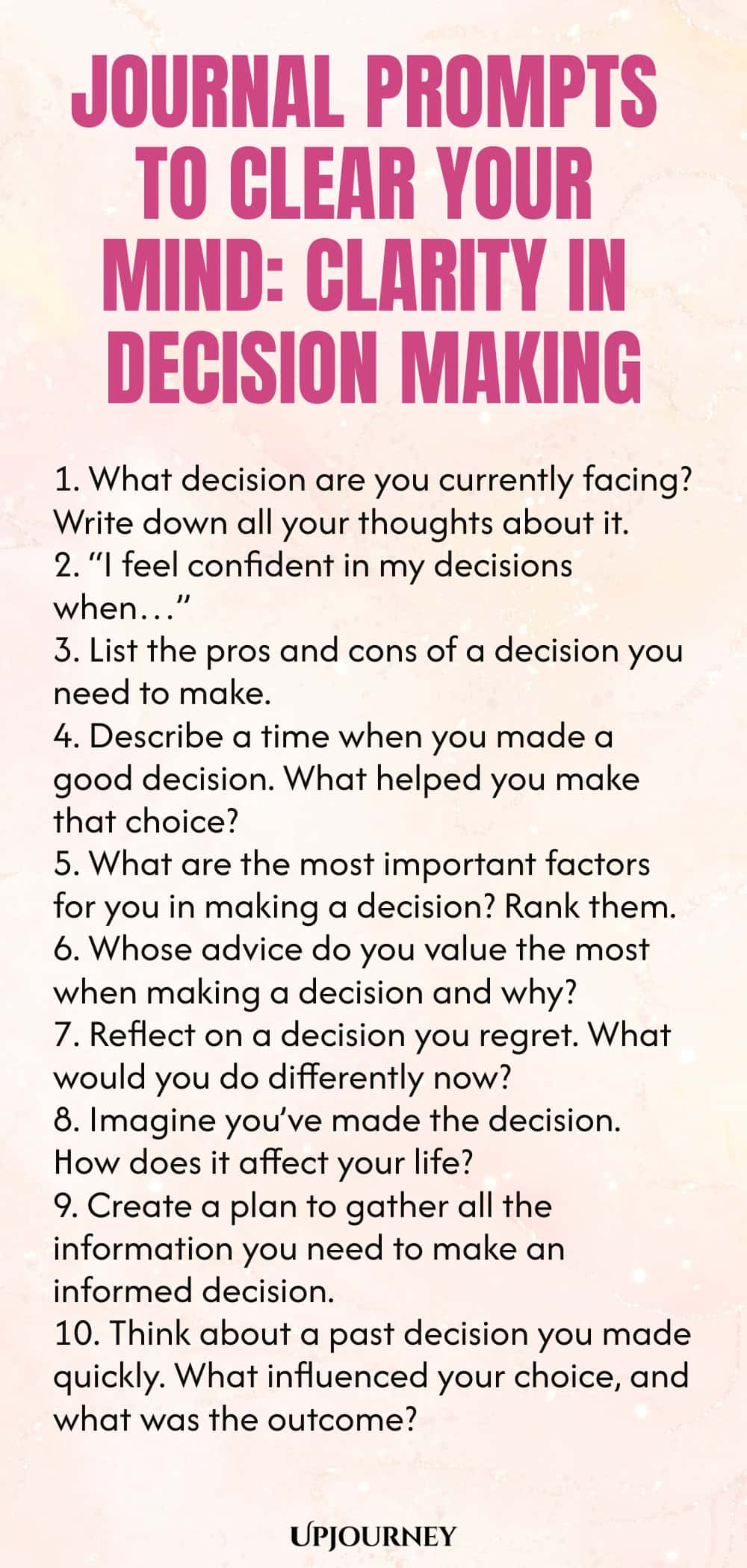 Journal Prompts to Clear Your Mind: Clarity in Decision Making