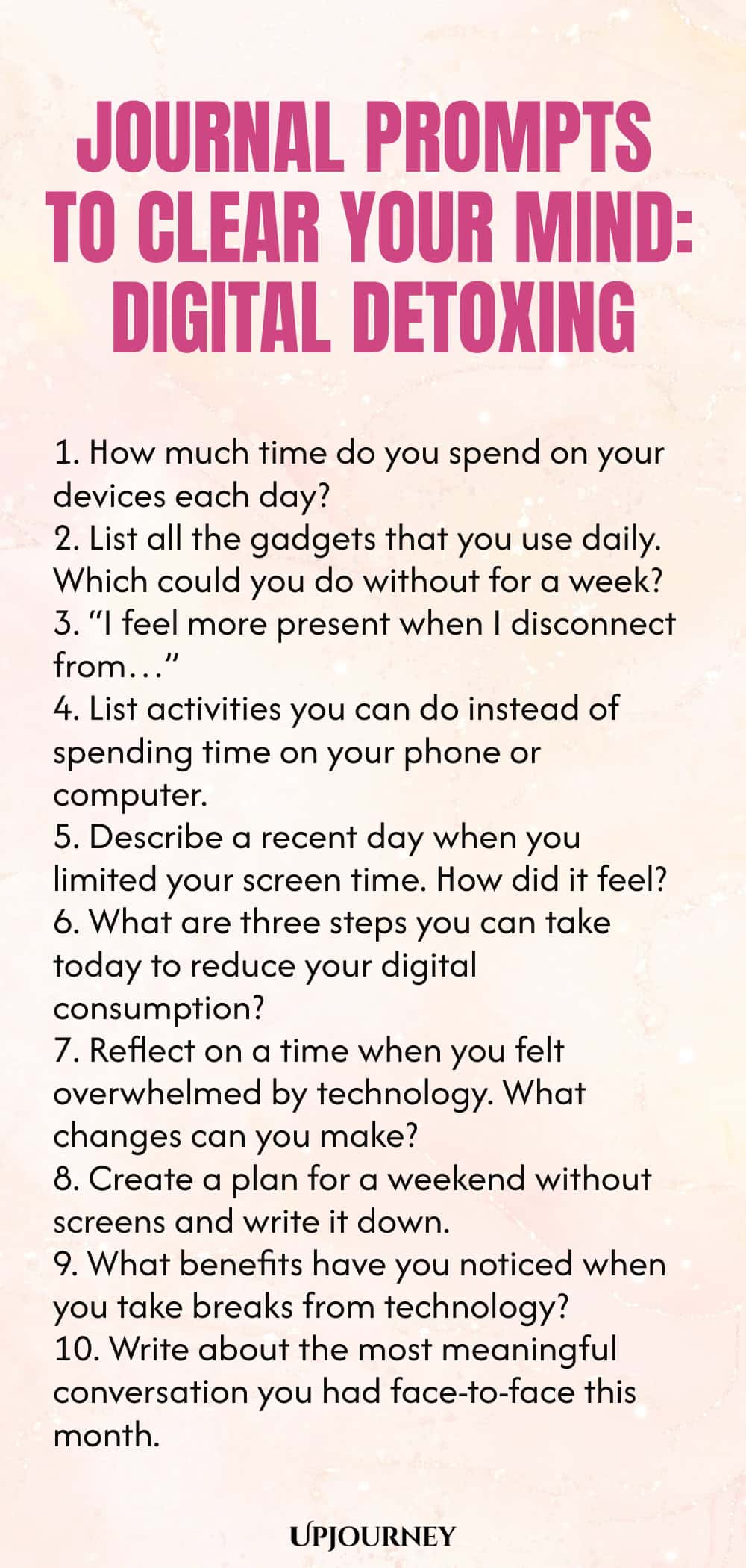 Journal Prompts to Clear Your Mind: Digital Detoxing