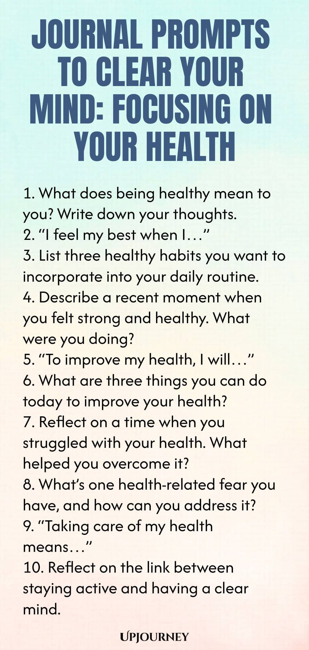 Journal Prompts to Clear Your Mind: Focusing on Your Health