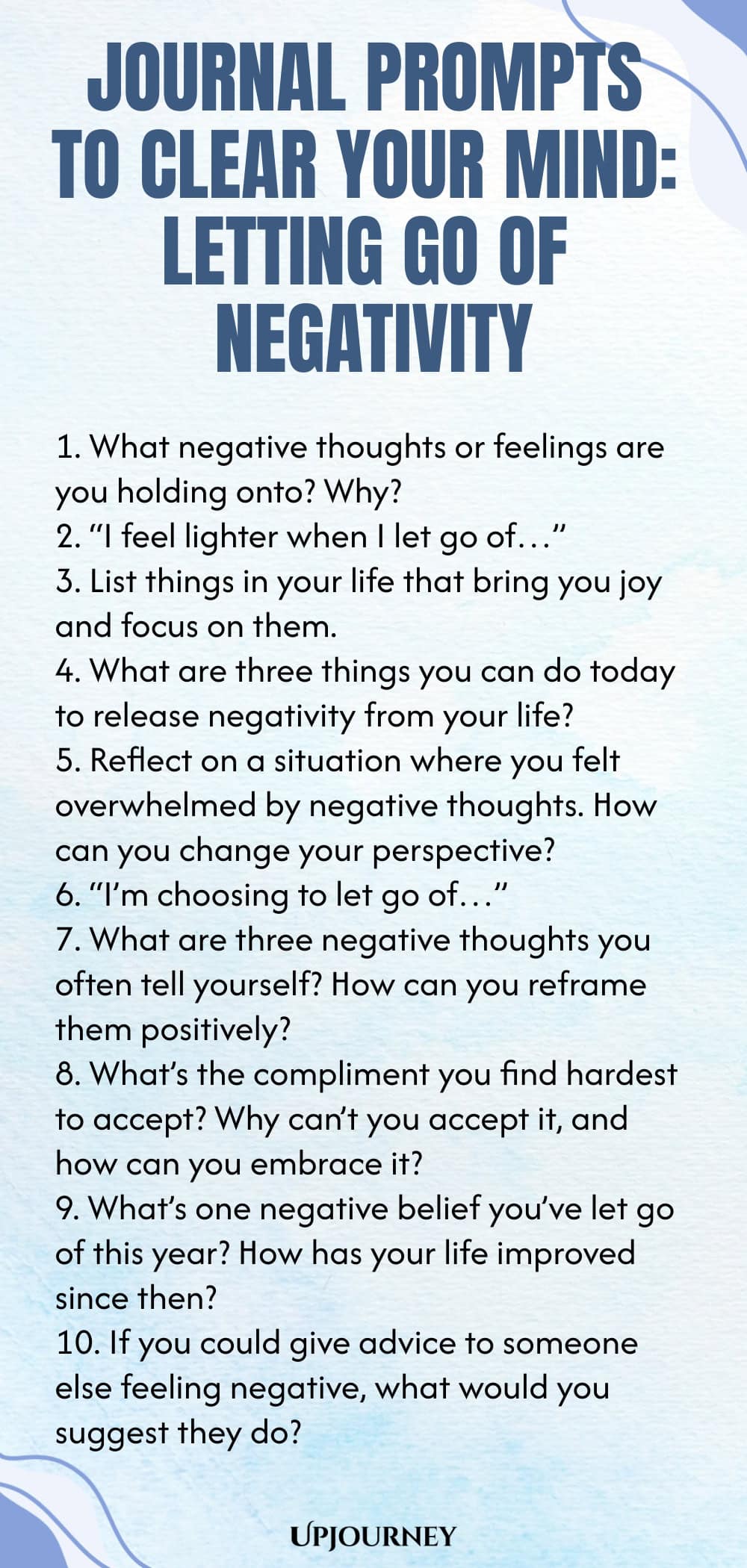 Journal Prompts to Clear Your Mind: Letting Go of Negativity