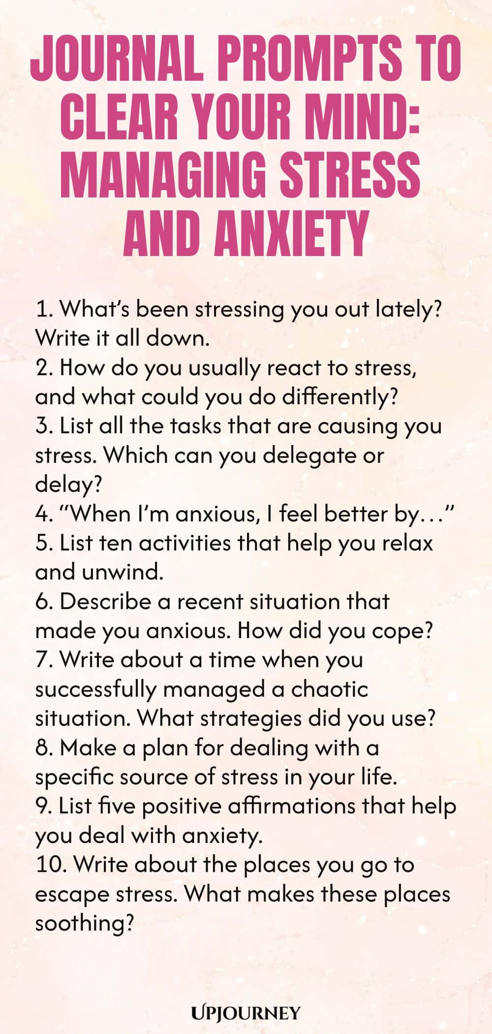 Journal Prompts to Clear Your Mind: Managing Stress and Anxiety