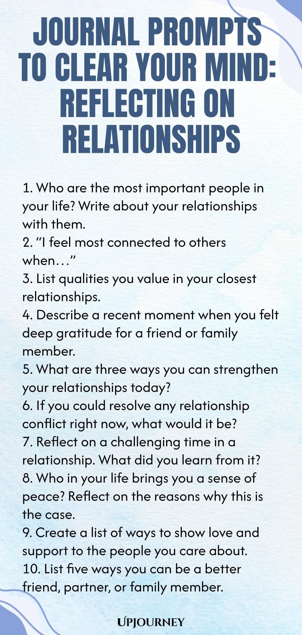 Journal Prompts to Clear Your Mind: Reflecting on Relationships
