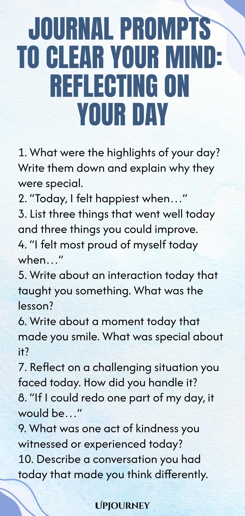 Journal Prompts to Clear Your Mind: Reflecting on Your Day