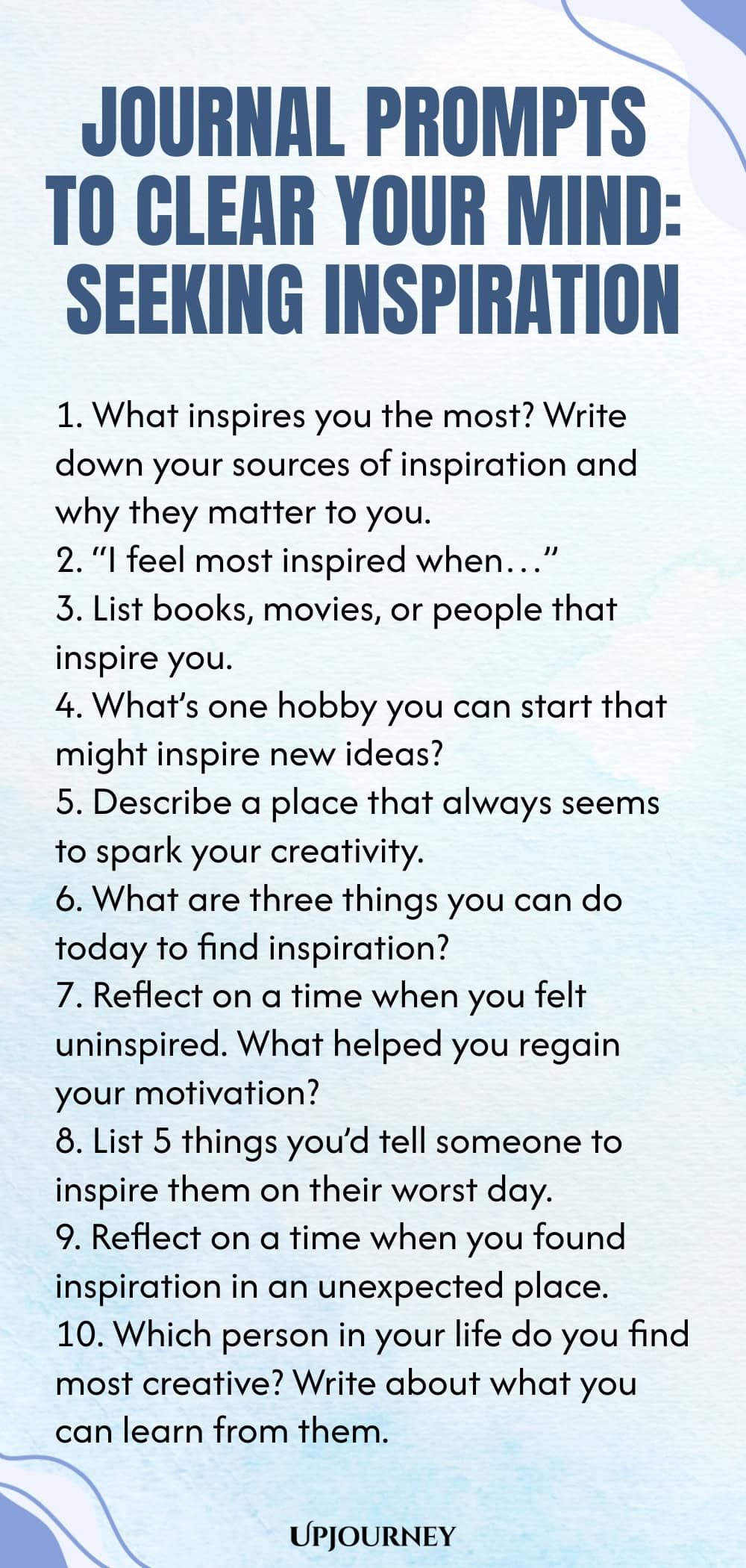 Journal Prompts to Clear Your Mind: Seeking Inspiration