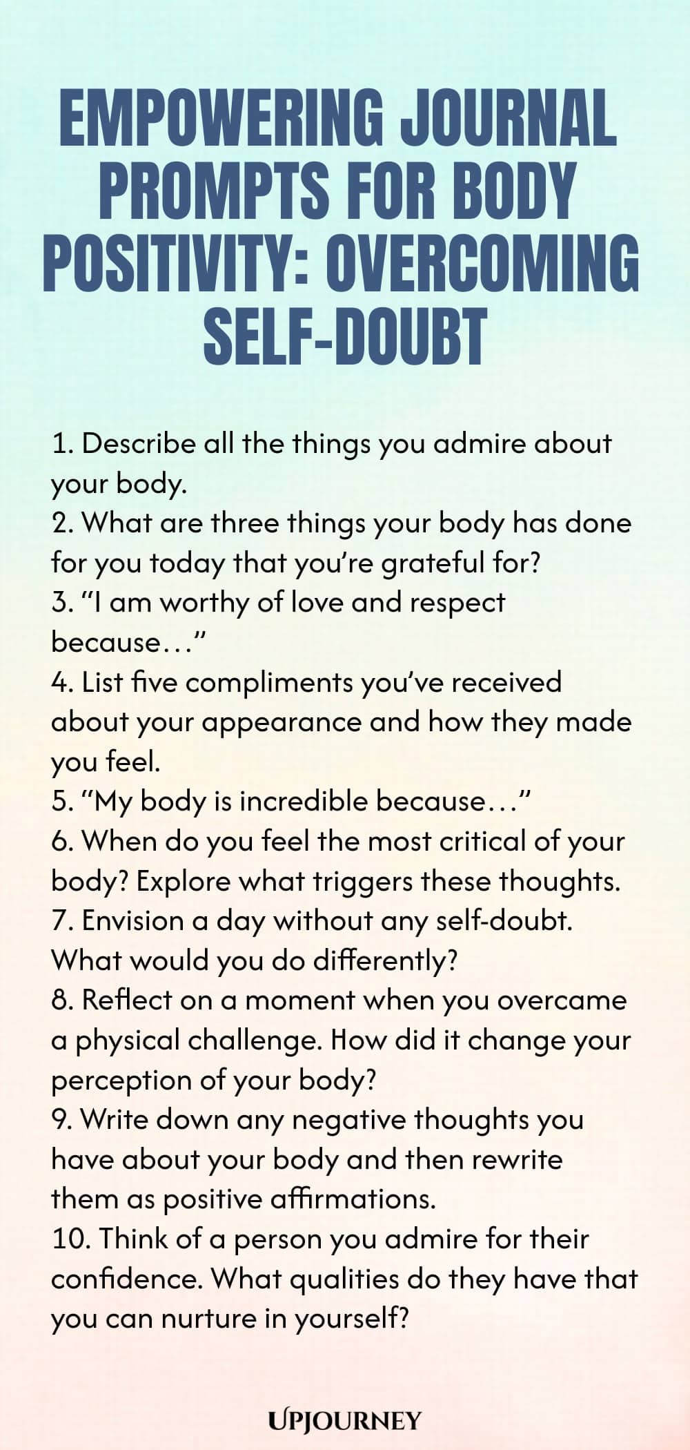 Empowering Journal Prompts for Body Positivity: Overcoming Self-Doubt