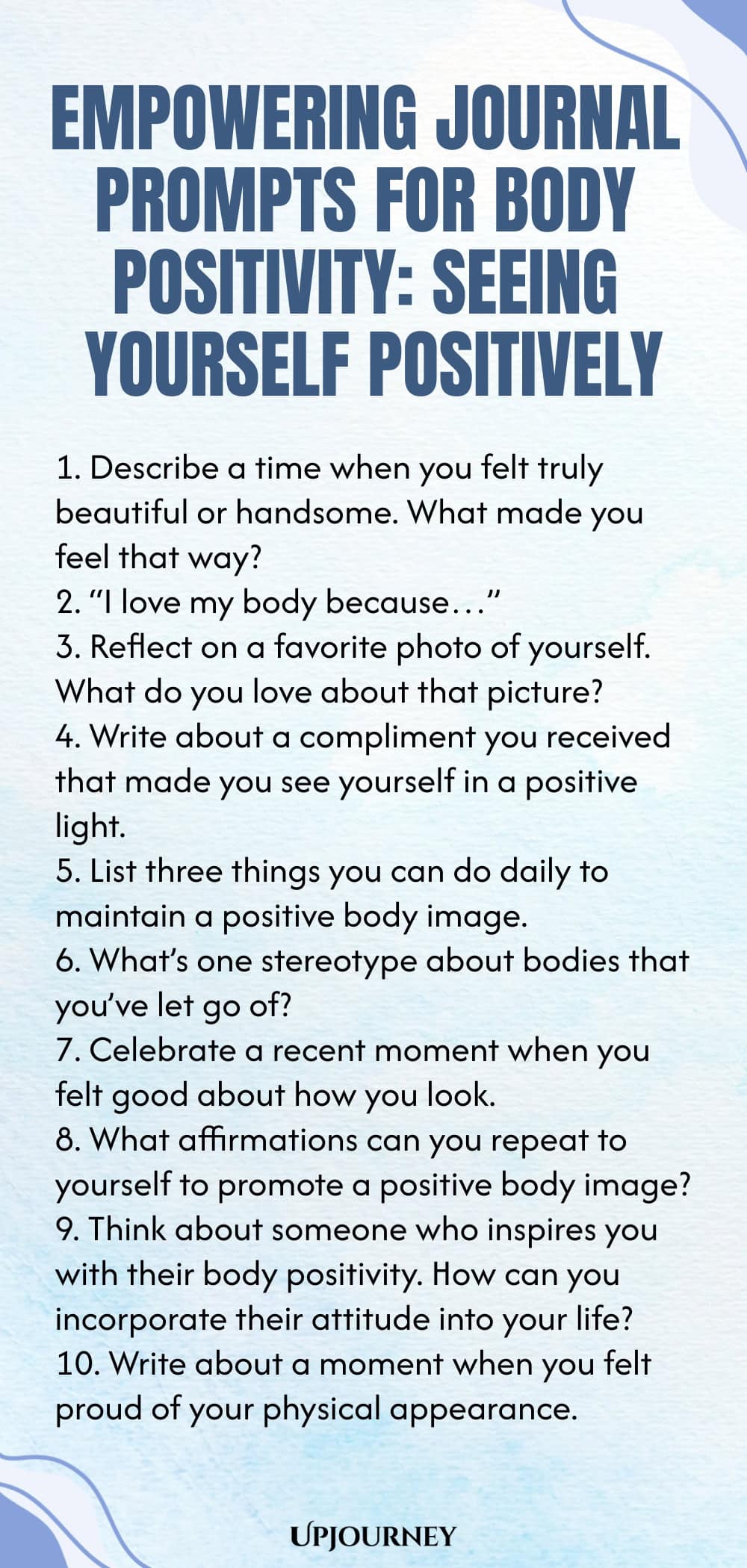 Empowering Journal Prompts for Body Positivity: Seeing Yourself Positively