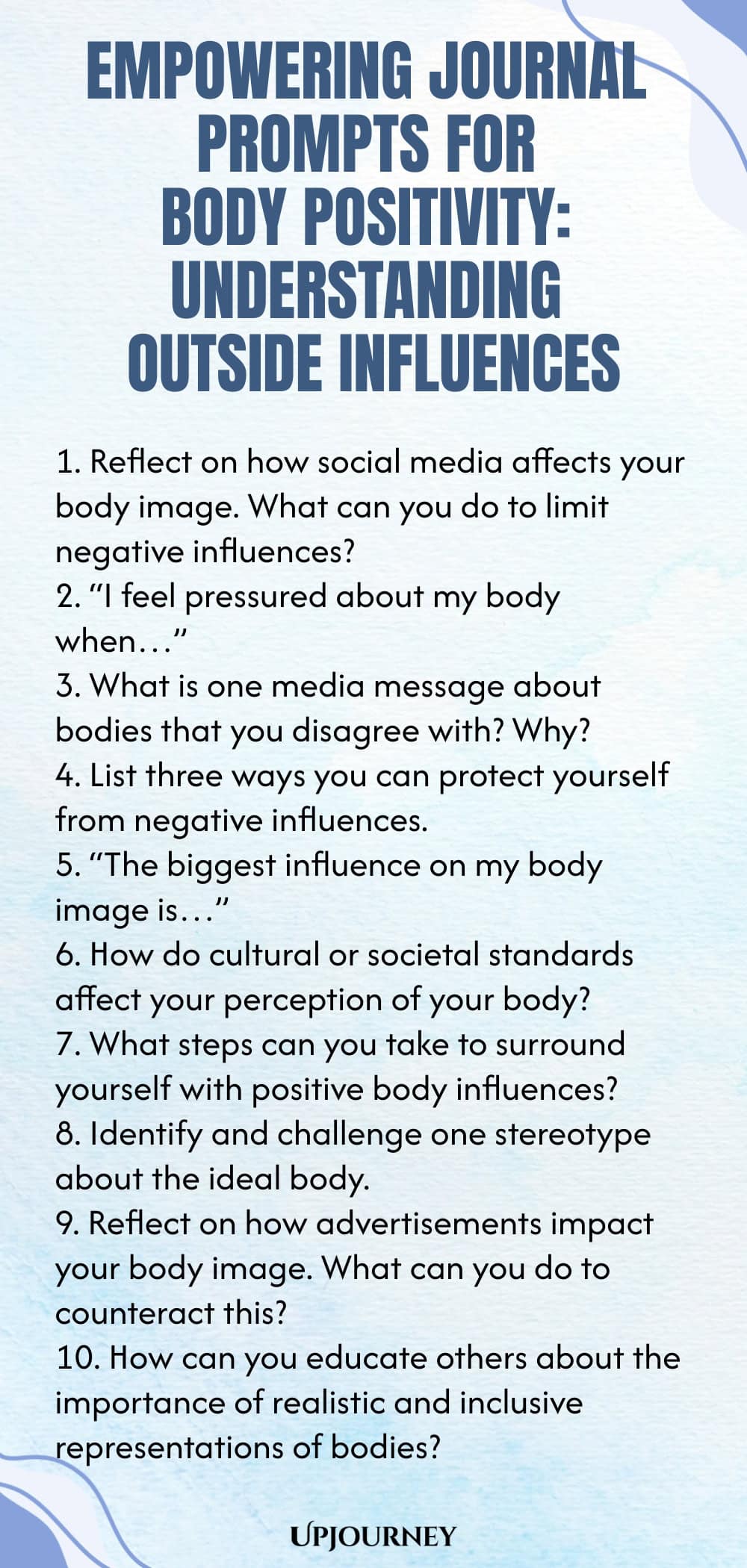 Empowering Journal Prompts for Body Positivity: Understanding Outside Influences