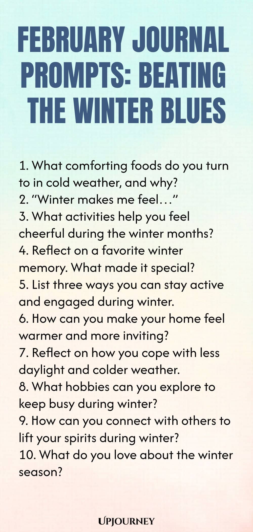 February Journal Prompts: Beating the Winter Blues