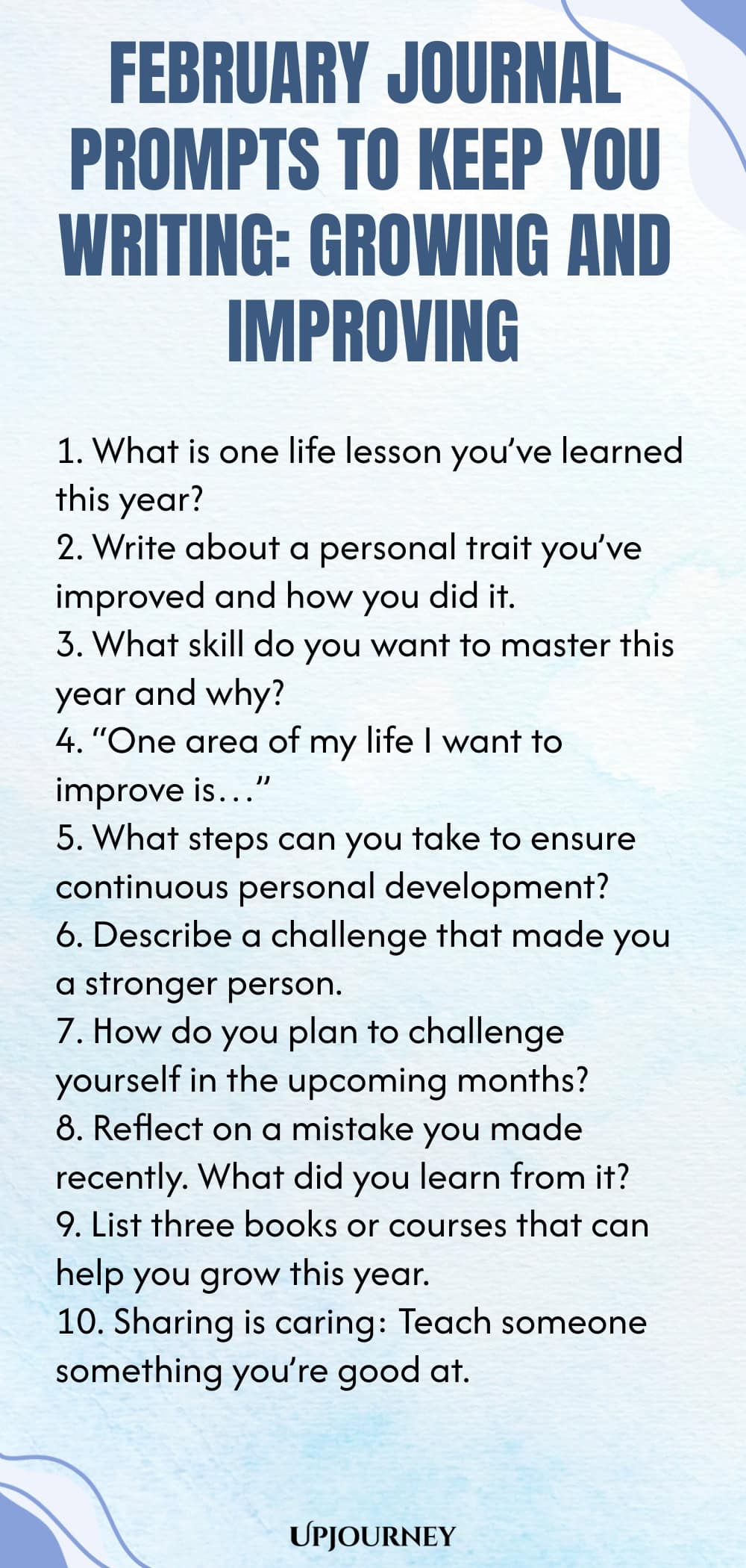 February Journal Prompts to Keep You Writing: Growing and Improving