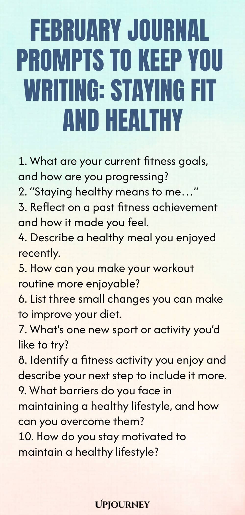 February Journal Prompts to Keep You Writing: Staying Fit and Healthy