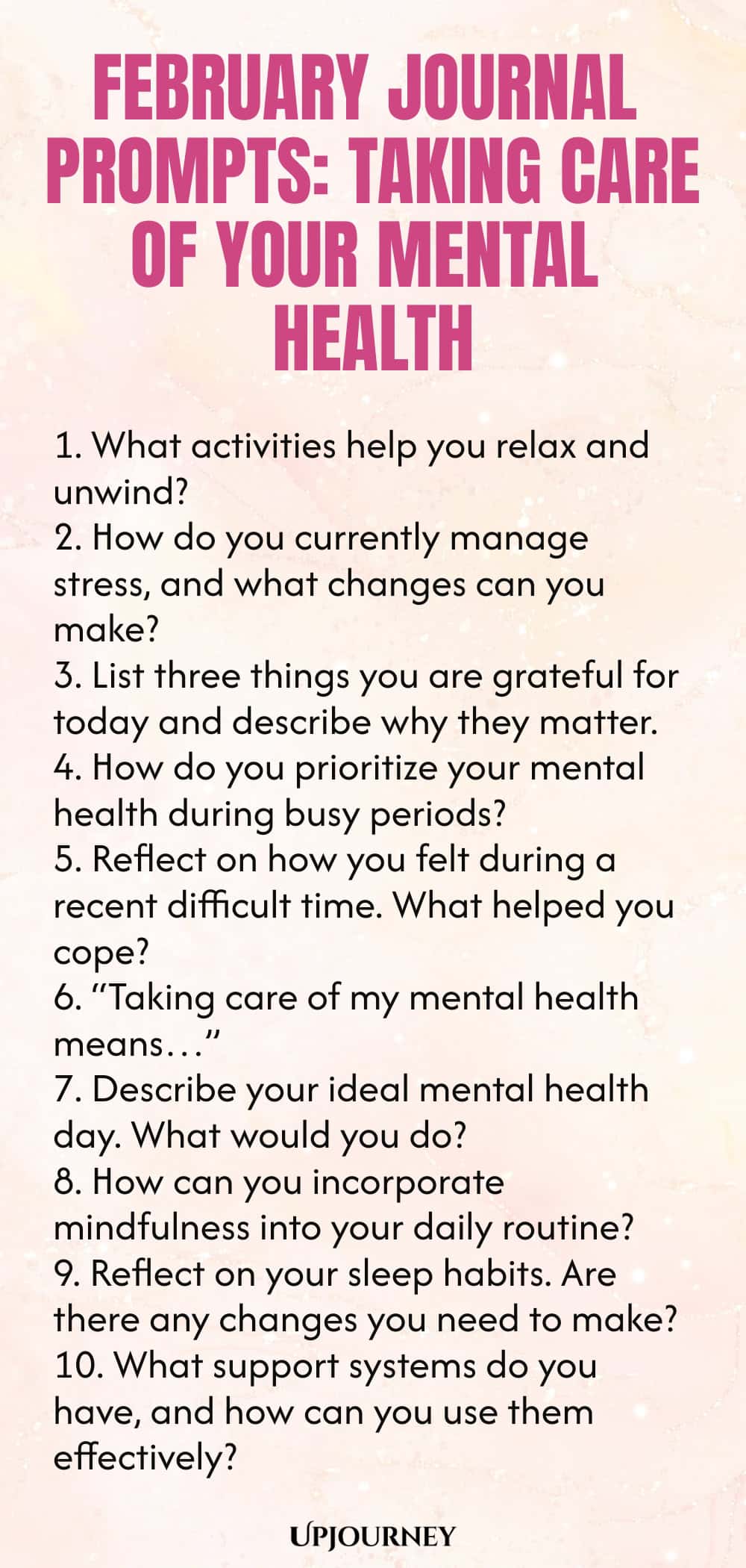 February Journal Prompts: Taking Care of Your Mental Health
