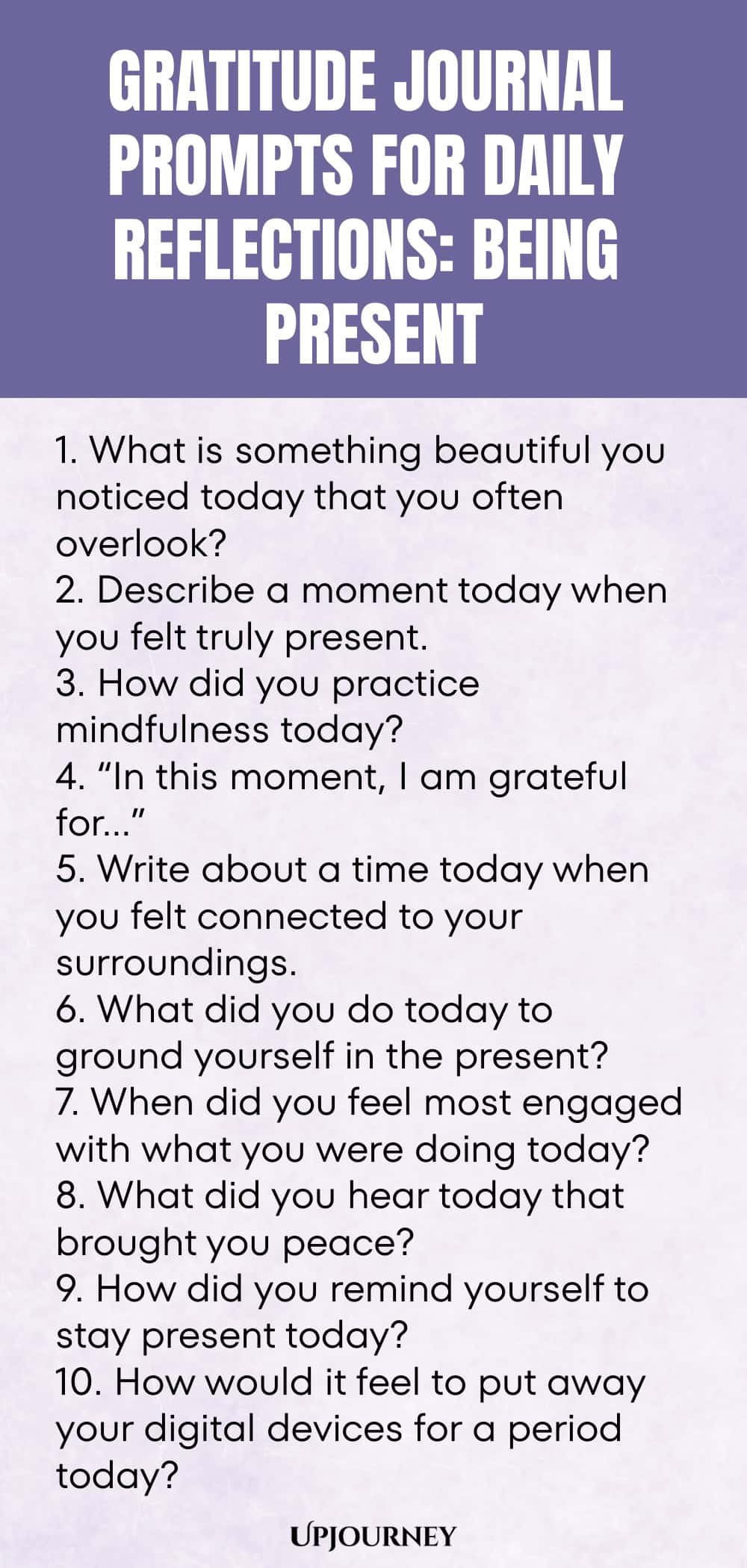 Gratitude Journal Prompts for Daily Reflections: Being Present