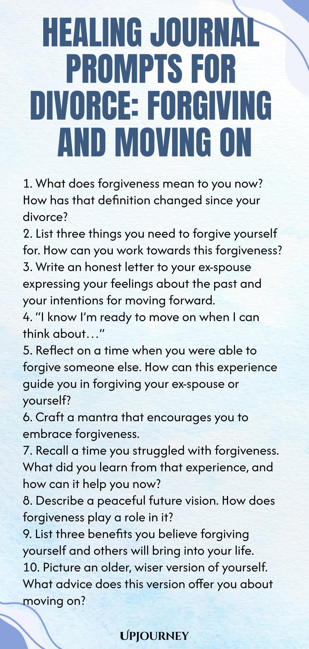 Healing Journal Prompts for Divorce: Forgiving and Moving On