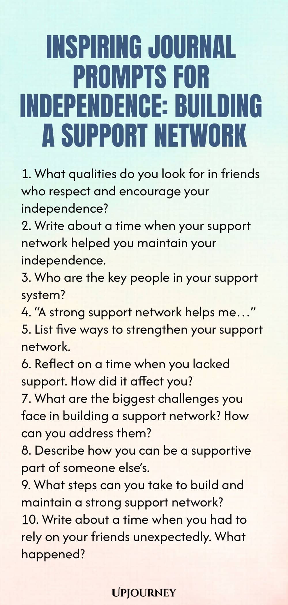 Inspiring Journal Prompts for Independence: Building a Support Network