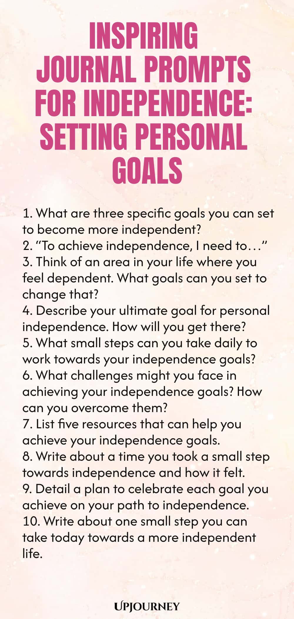 Inspiring Journal Prompts for Independence: Setting Personal Goals