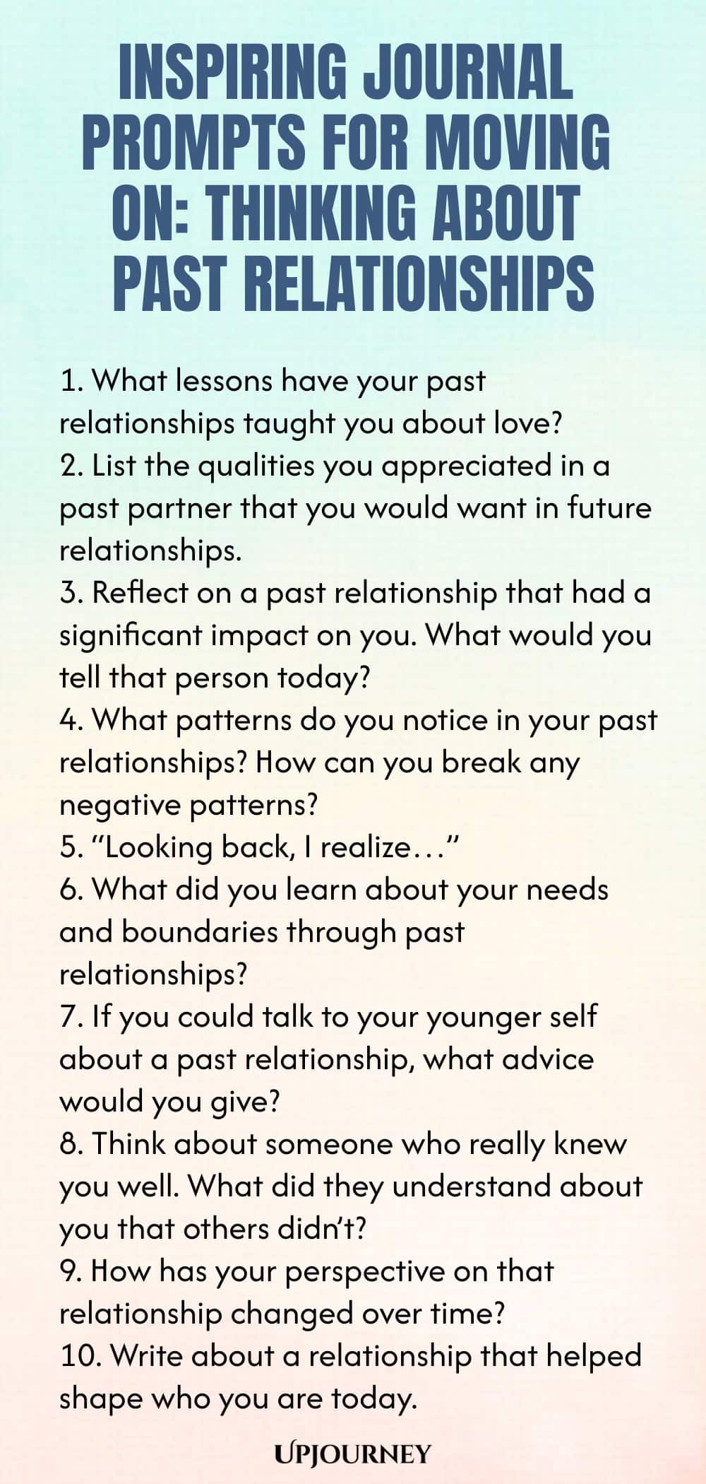 Inspiring Journal Prompts for Moving On: Thinking About Past Relationships