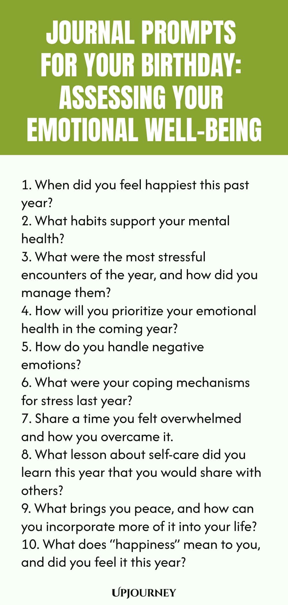 Journal Prompts for Your Birthday: Assessing Your Emotional Well-being