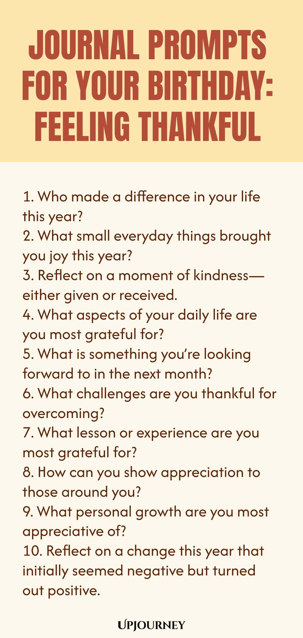 Journal Prompts for Your Birthday: Feeling Thankful