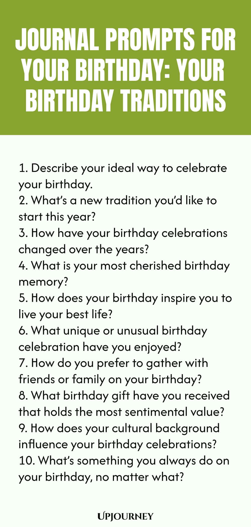 Journal Prompts for Your Birthday: Your Birthday Traditions