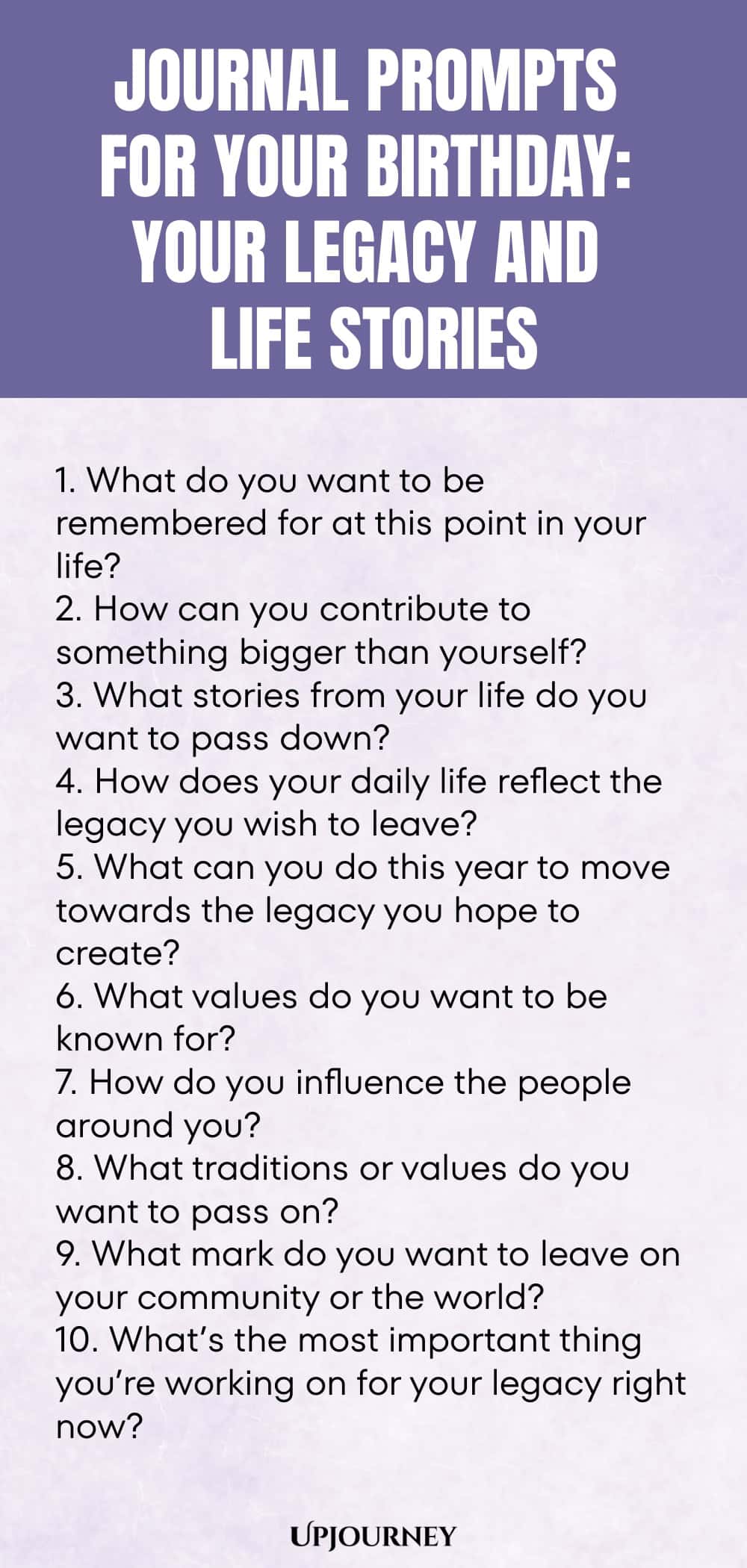 Journal Prompts for Your Birthday: Your Legacy and Life Stories