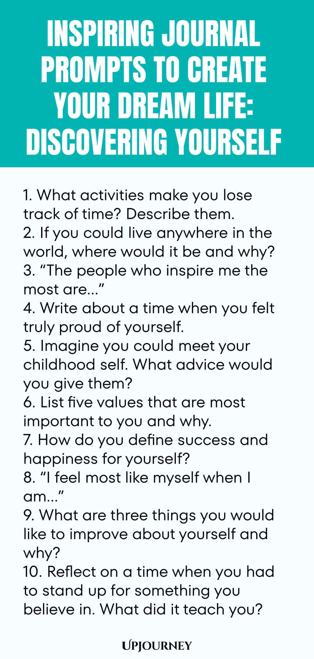 Inspiring Journal Prompts to Create Your Dream Life: Discovering Yourself