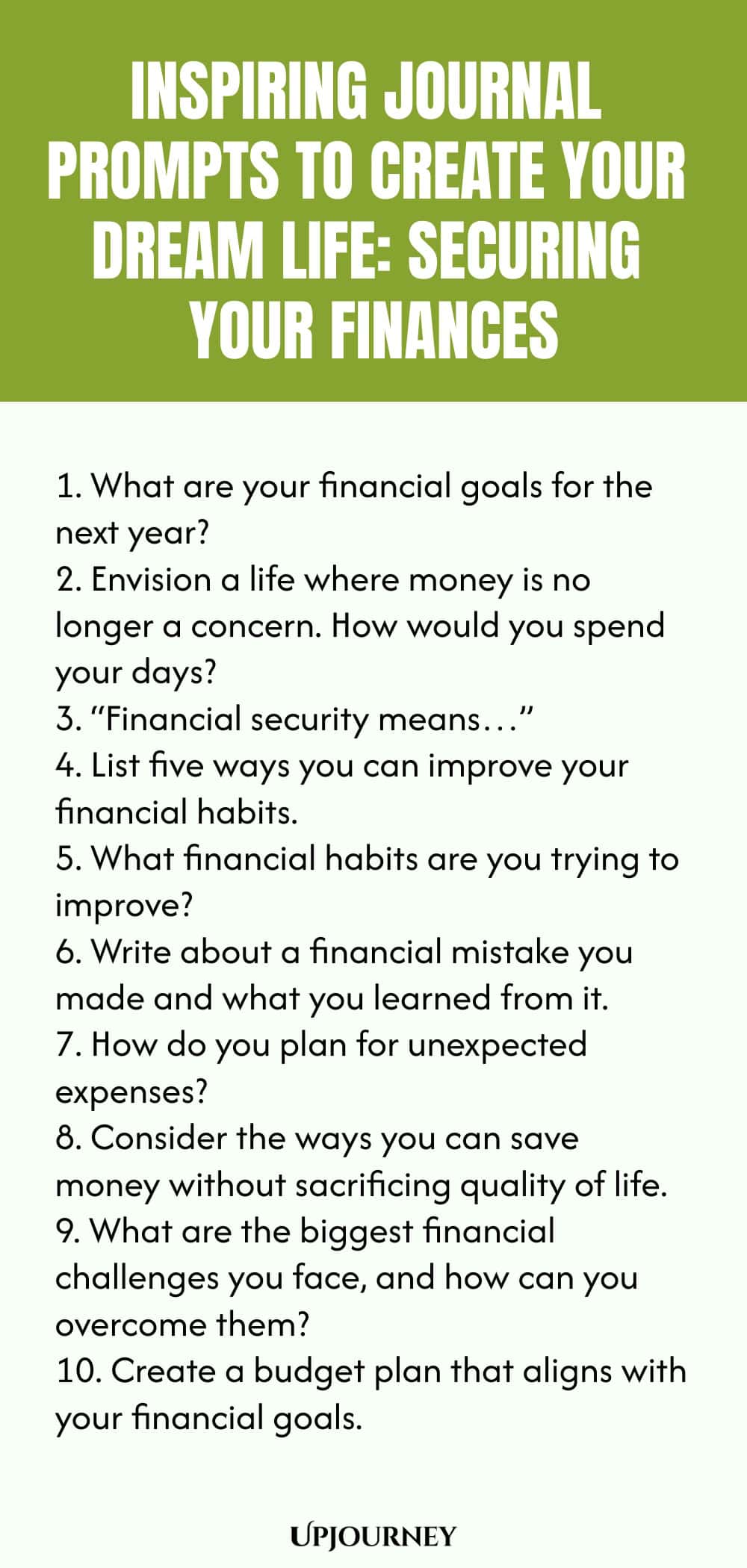Inspiring Journal Prompts to Create Your Dream Life: Securing Your Finances