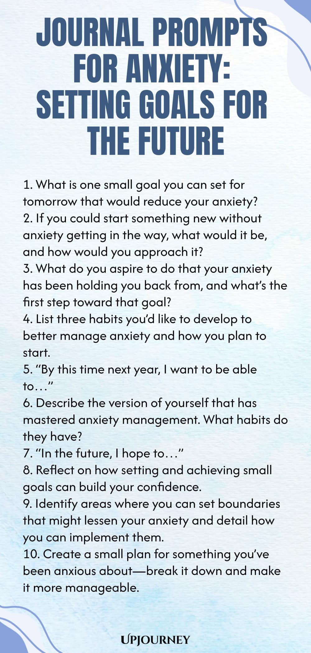 Journal Prompts for Anxiety: Setting Goals for the Future