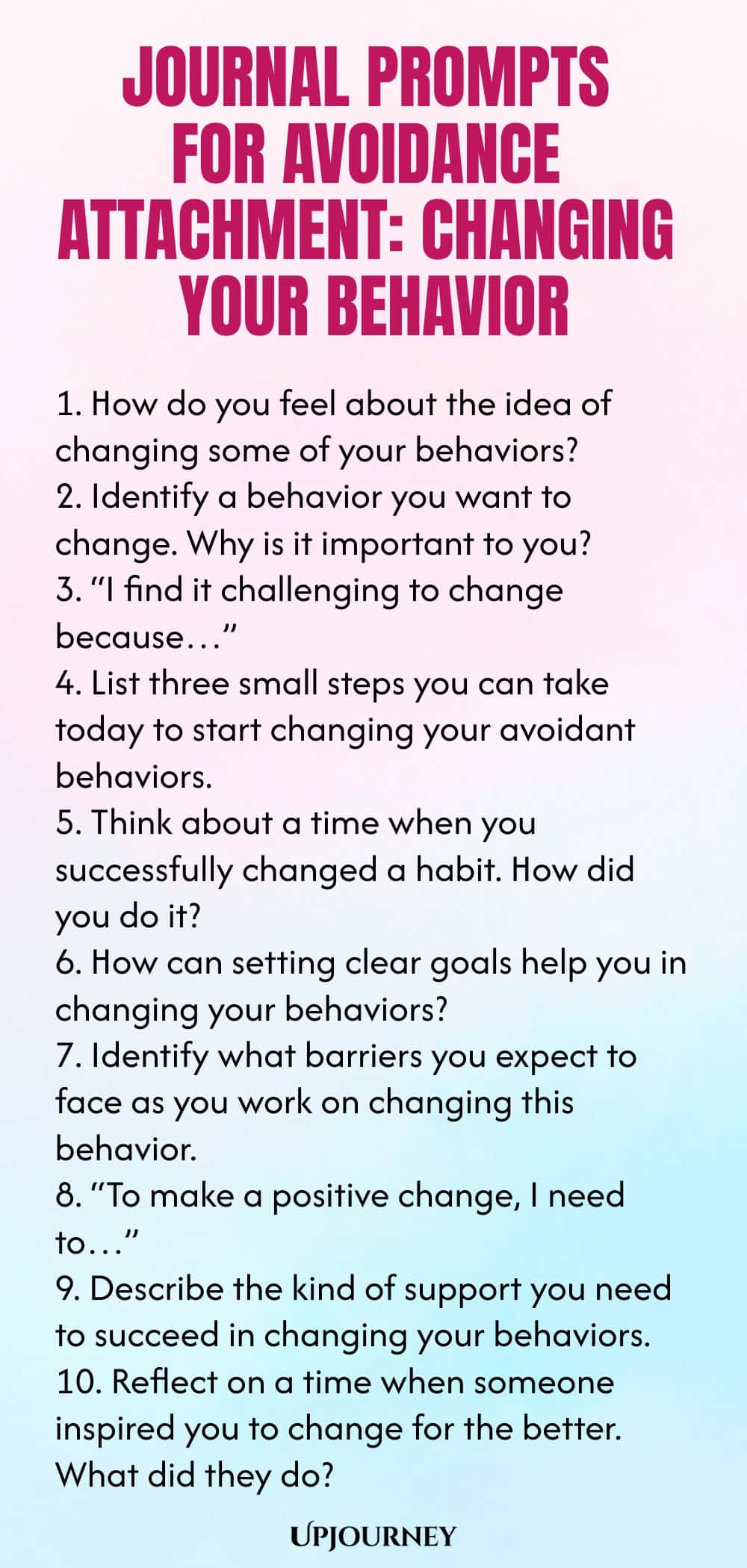 Journal Prompts for Avoidance Attachment: Changing Your Behavior