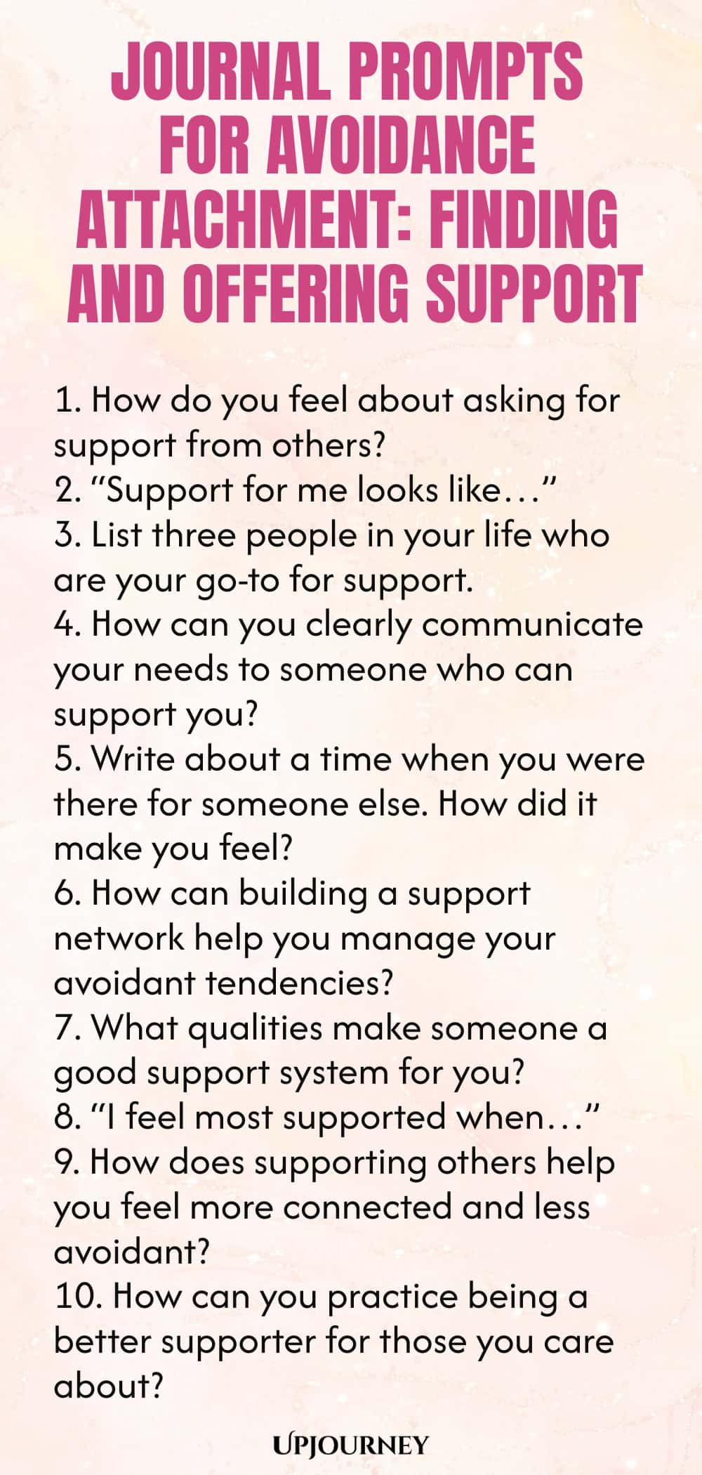 Journal Prompts for Avoidance Attachment: Finding and Offering Support