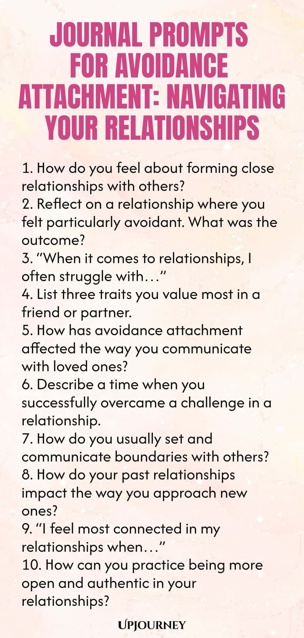 Journal Prompts for Avoidance Attachment: Navigating Your Relationships