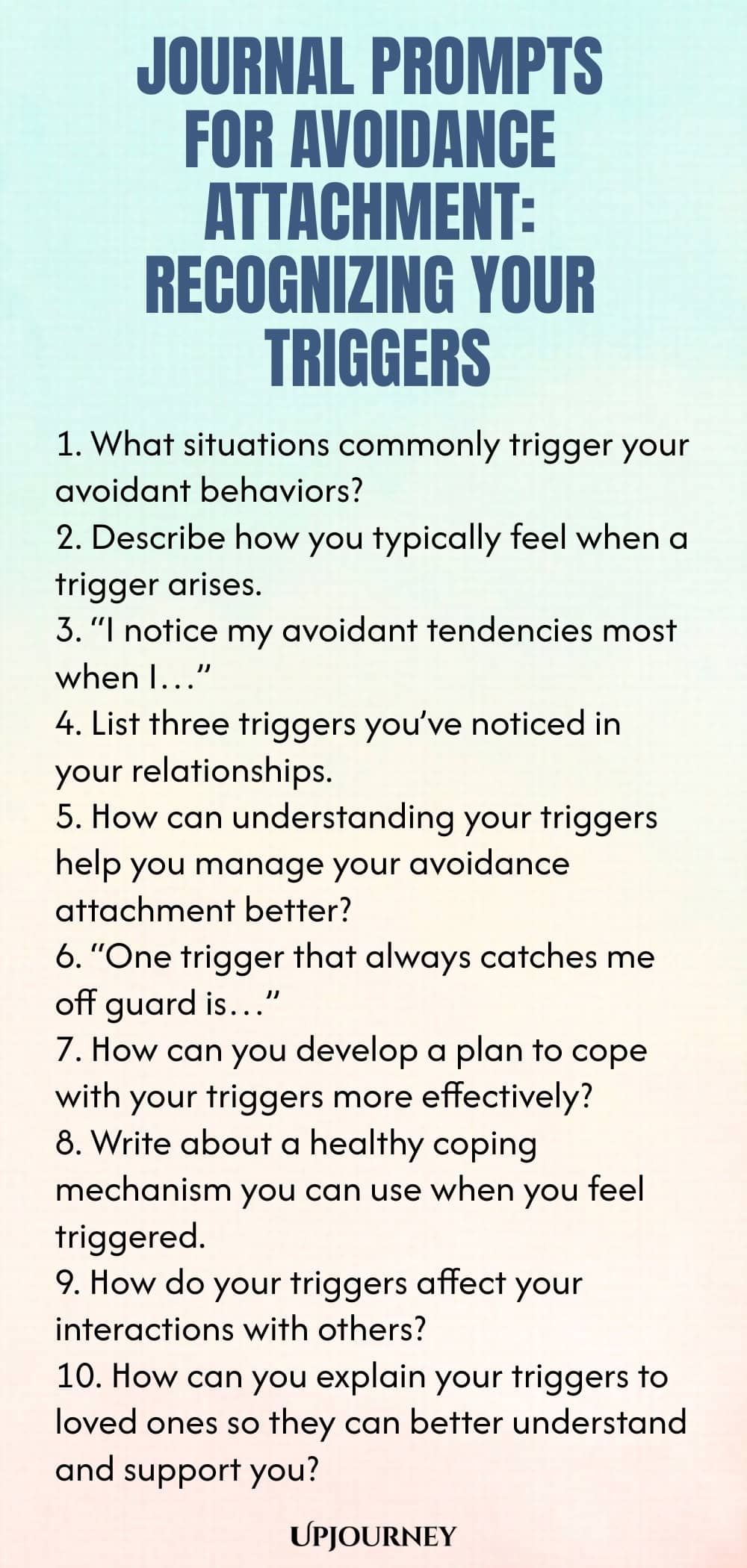 Journal Prompts for Avoidance Attachment: Recognizing Your Triggers