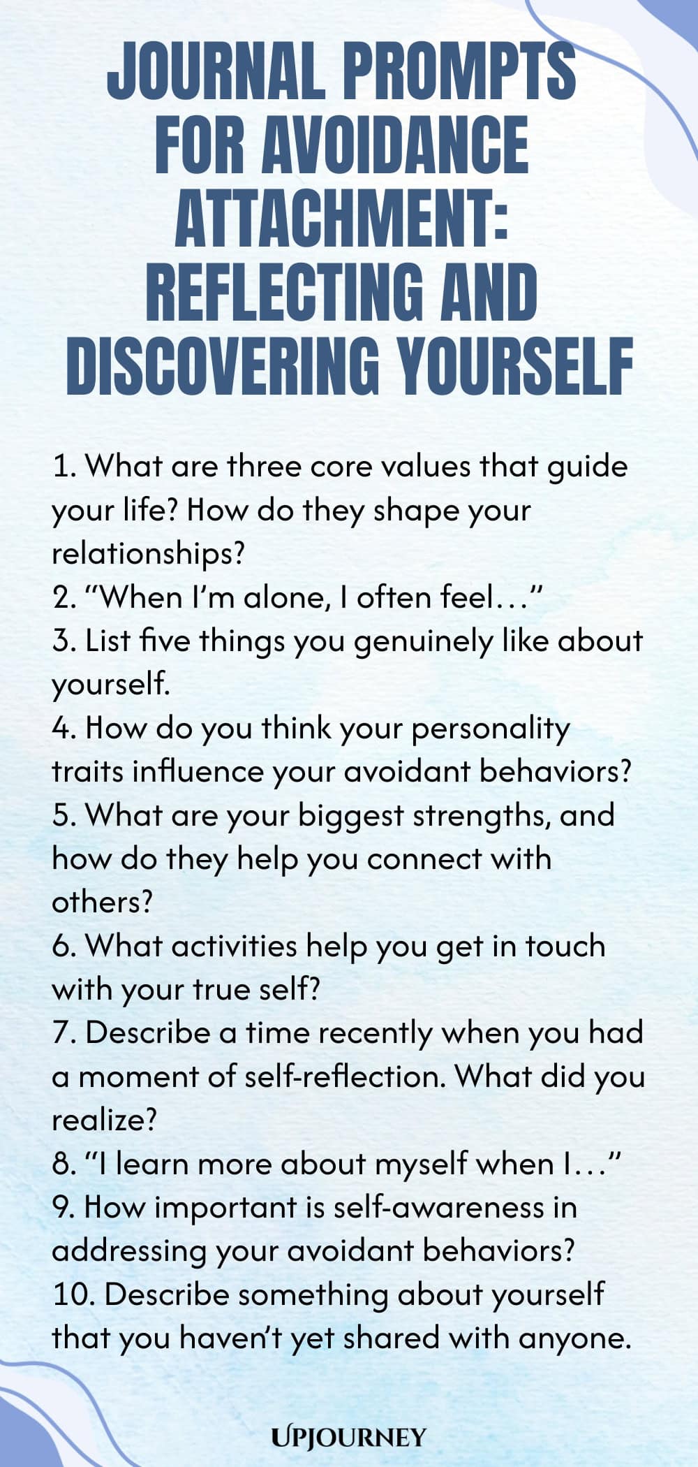 Journal Prompts for Avoidance Attachment: Reflecting and Discovering Yourself