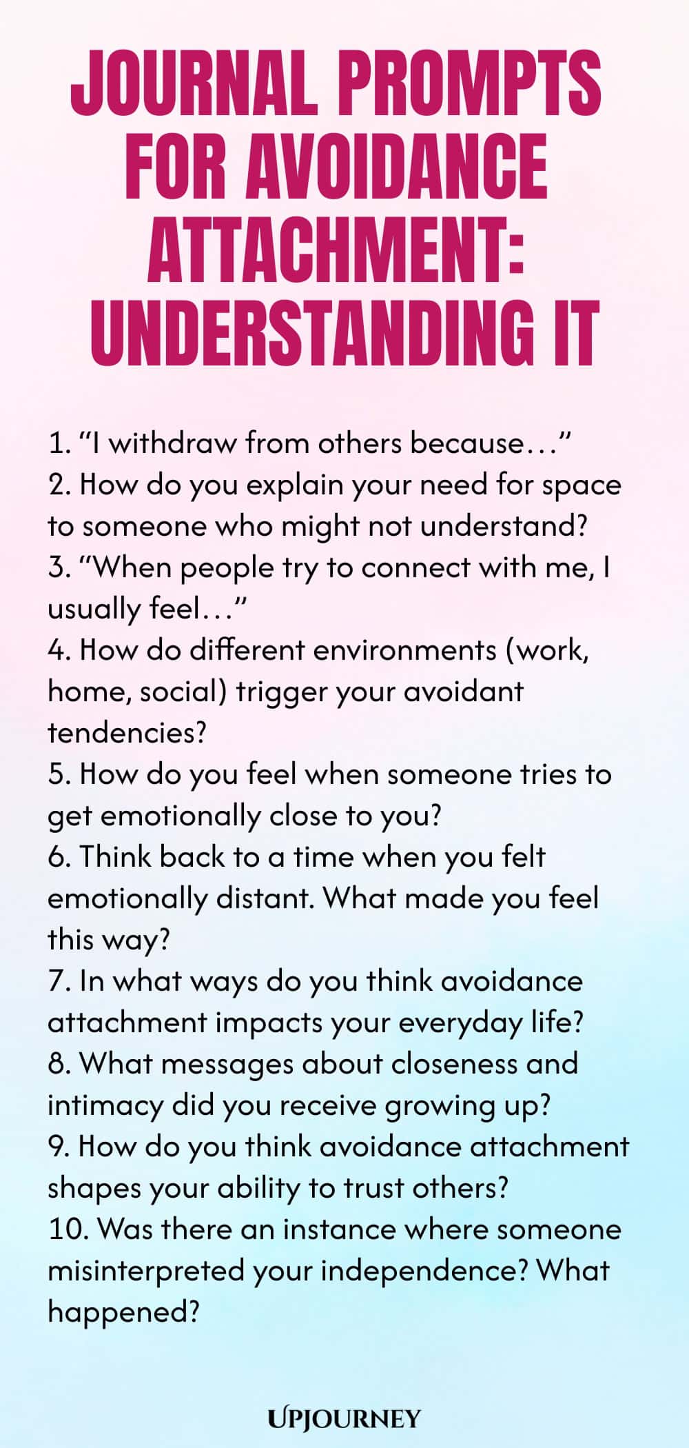 Journal Prompts for Avoidance Attachment: Understanding It