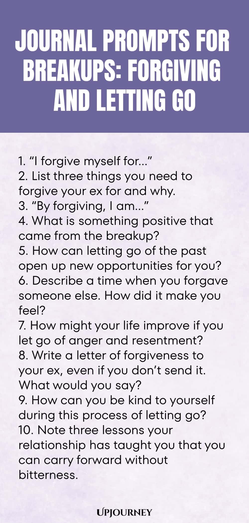 Journal Prompts for Breakups: Forgiving and Letting Go