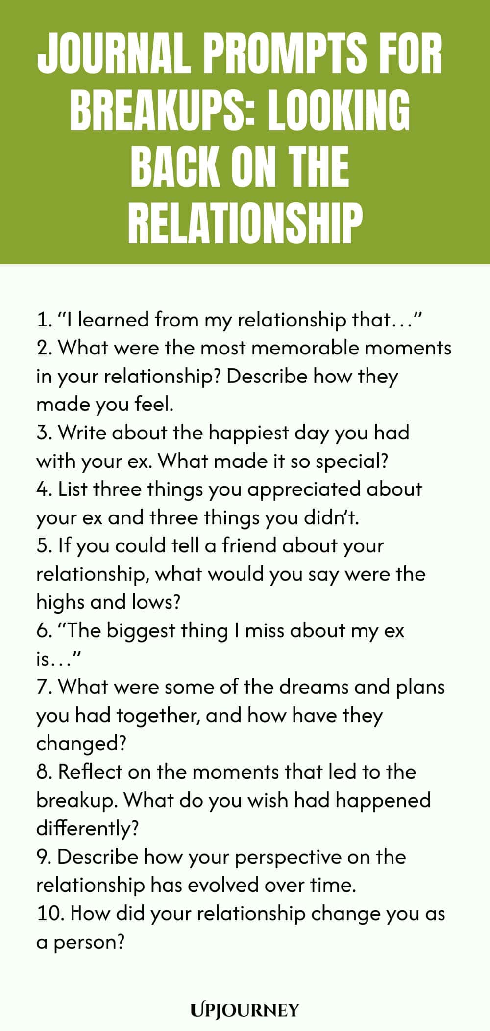 Journal Prompts for Breakups: Looking Back on the Relationship