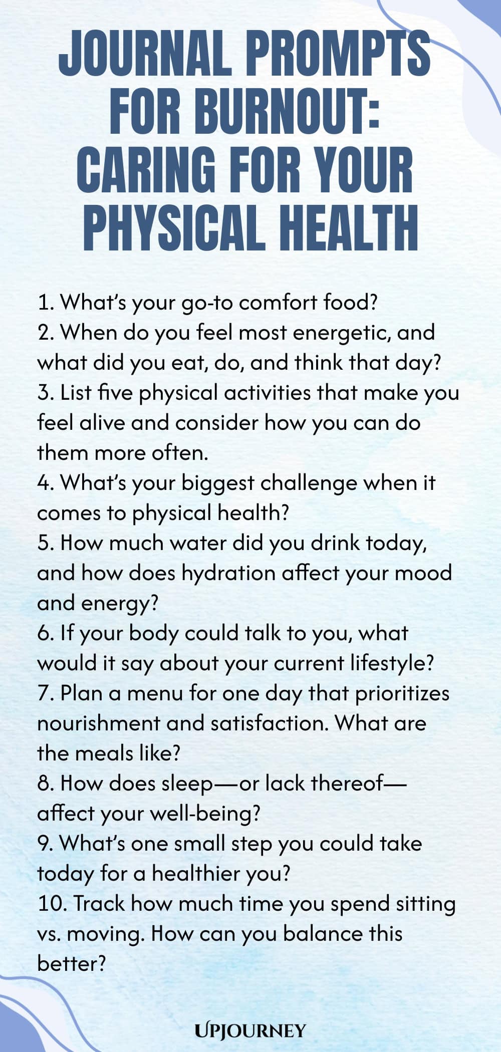 Journal Prompts for Burnout: Caring for Your Physical Health