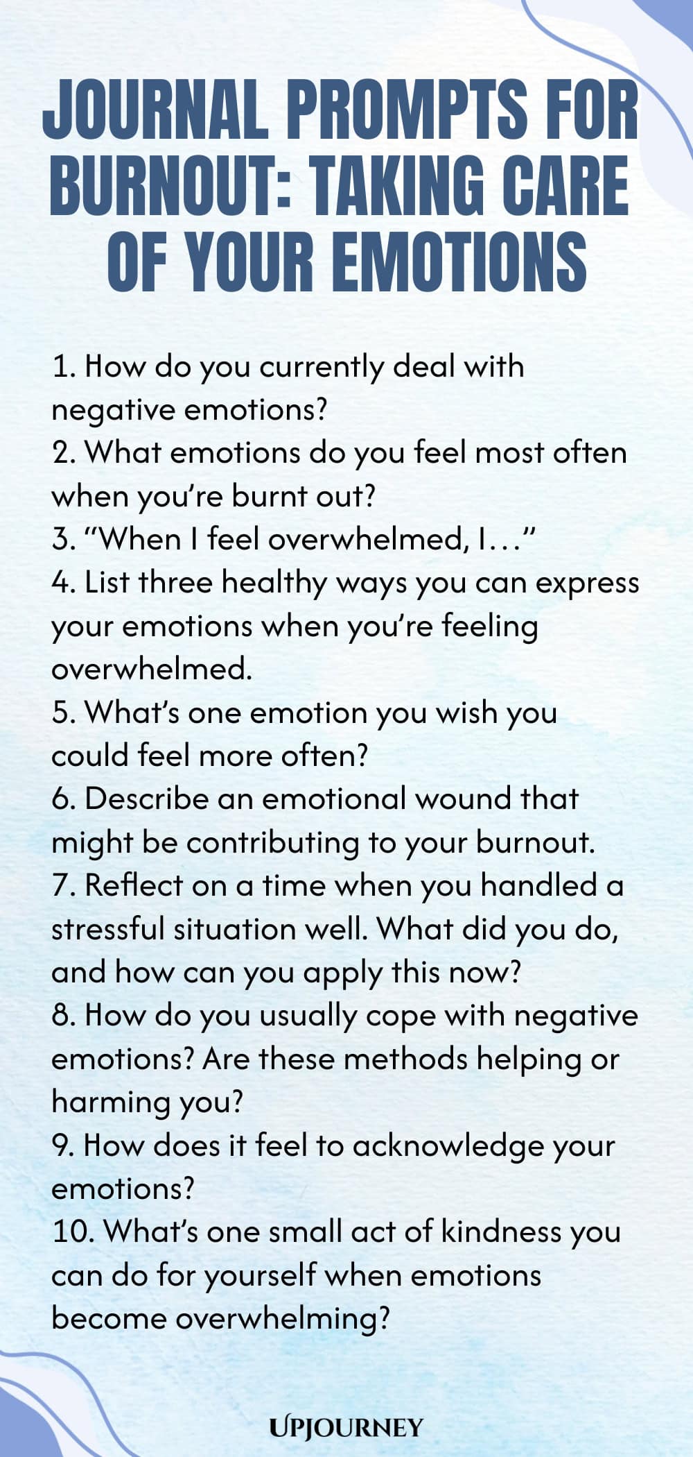 Journal Prompts for Burnout: Taking Care of Your Emotions