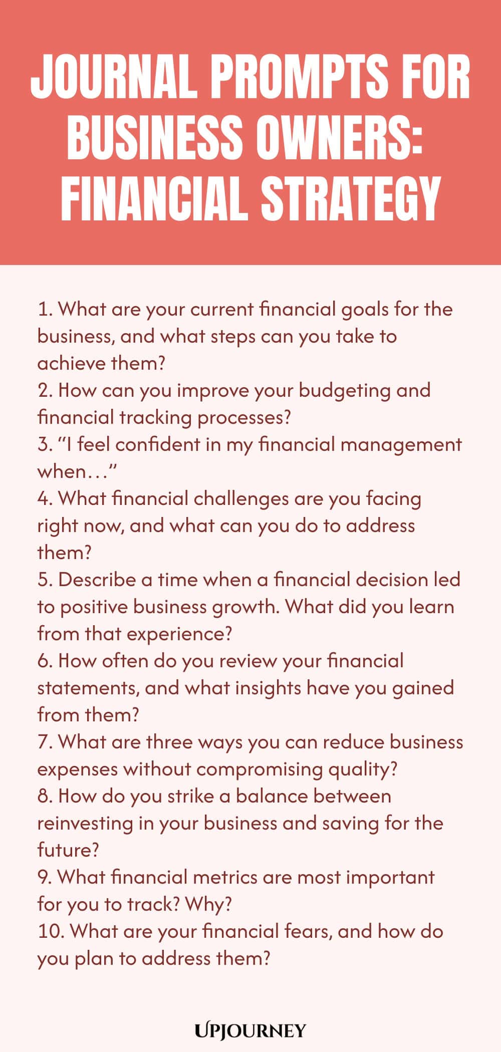 Journal Prompts for Business Owners: Financial Strategy