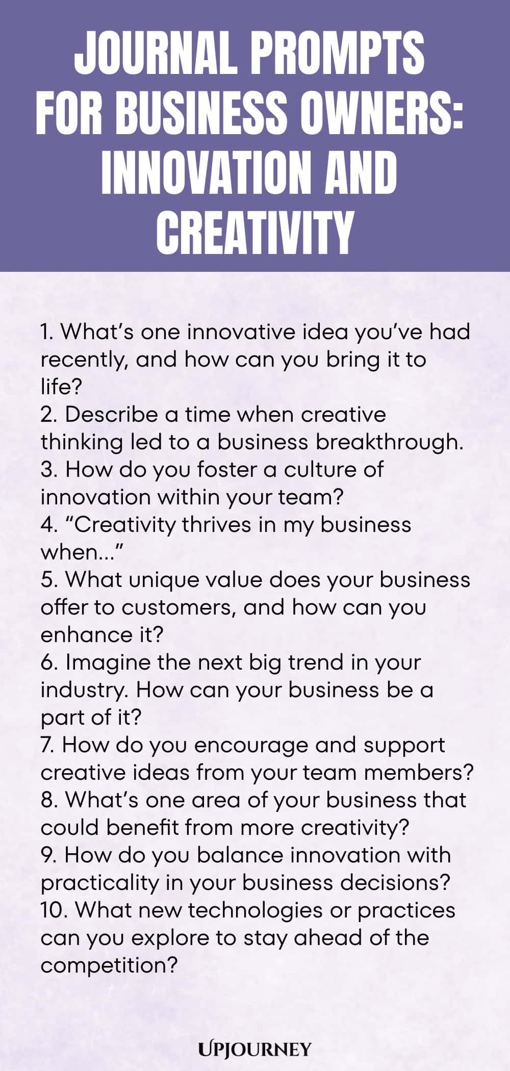 Journal Prompts for Business Owners: Innovation and Creativity