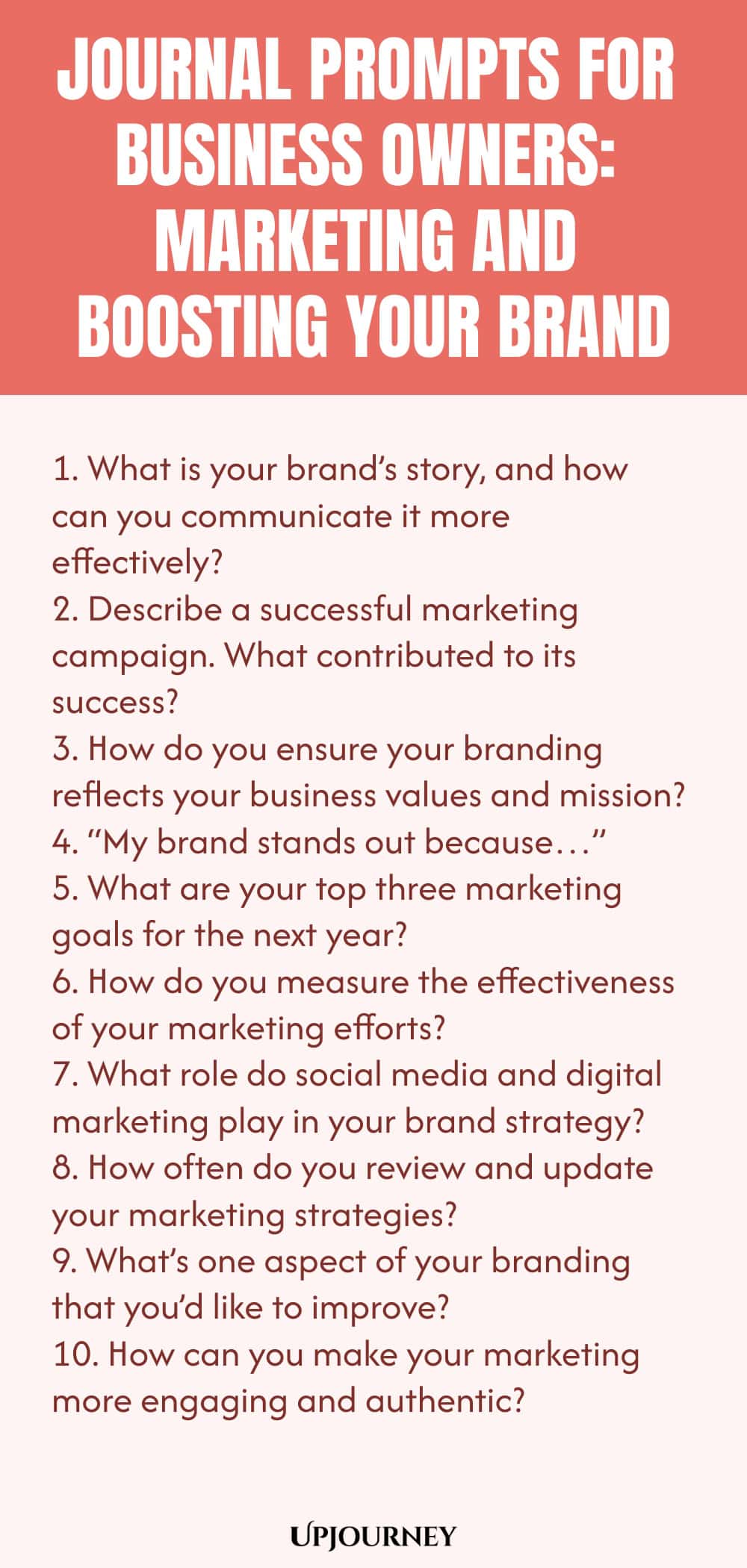 Journal Prompts for Business Owners: Marketing and Boosting Your Brand