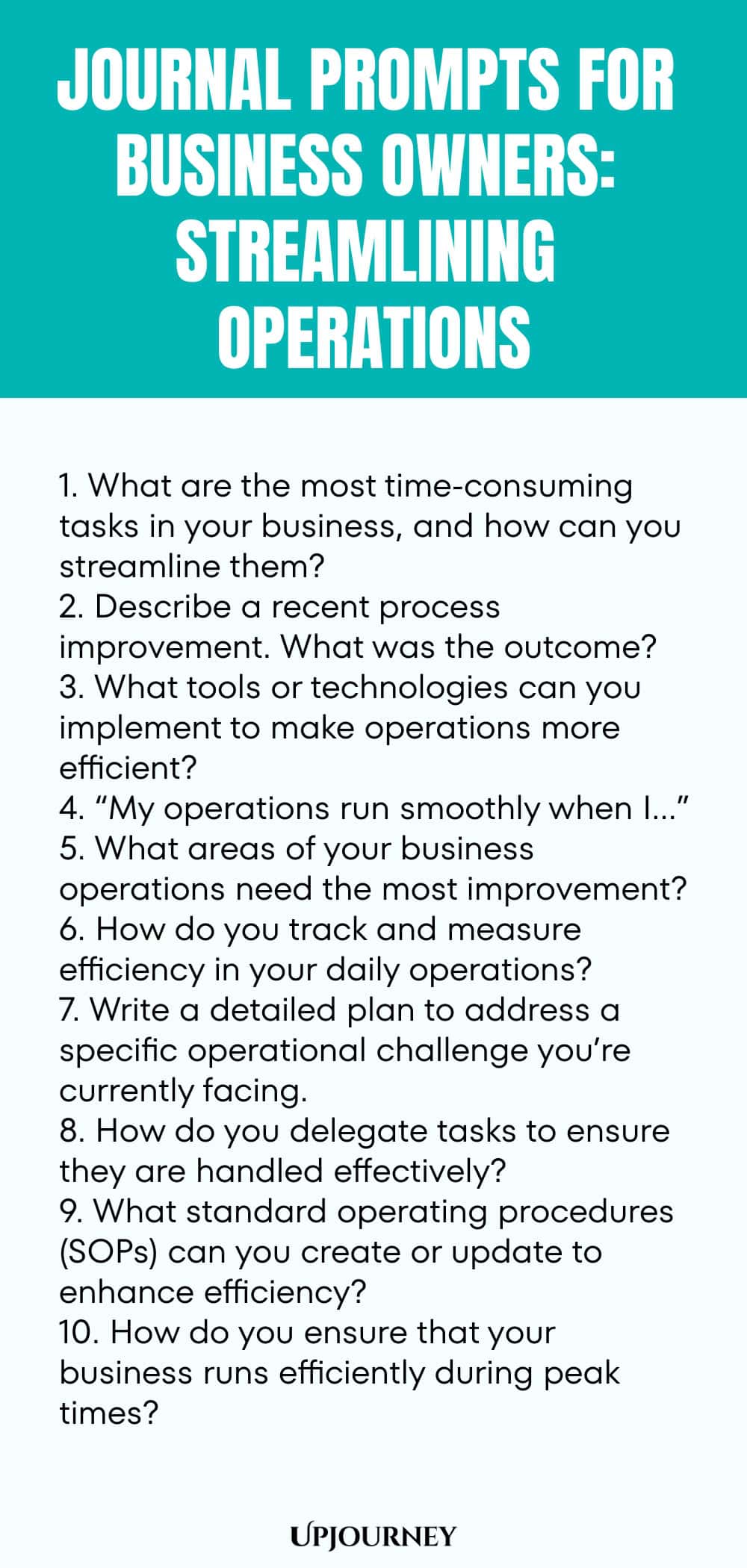 Journal Prompts for Business Owners: Streamlining Operations