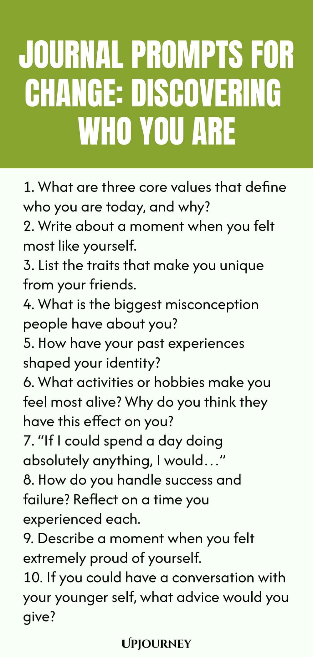 Journal Prompts for Change: Discovering Who You Are