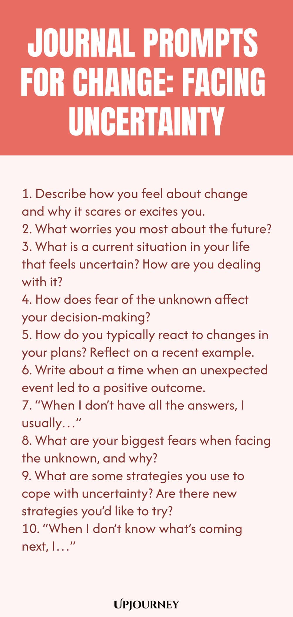 Journal Prompts for Change: Facing Uncertainty