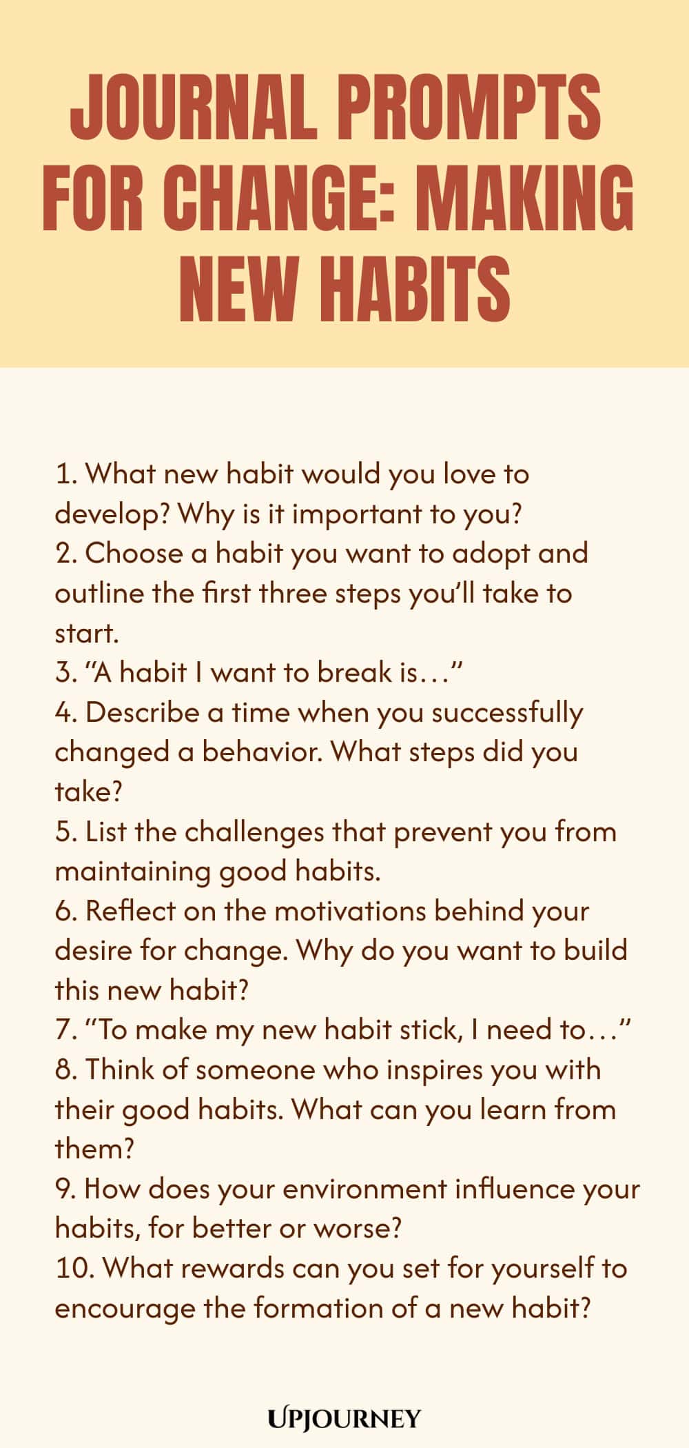 Journal Prompts for Change: Making New Habits