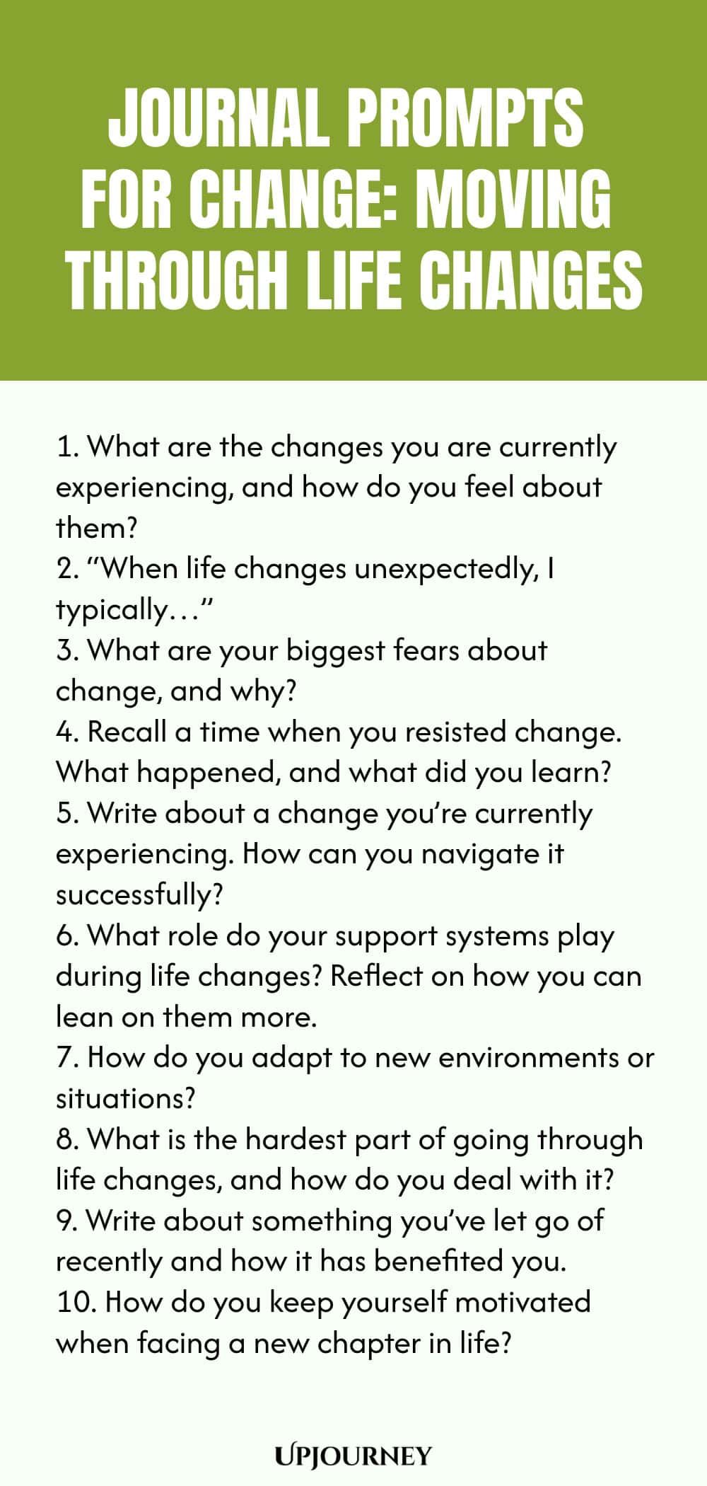 Journal Prompts for Change: Moving Through Life Changes