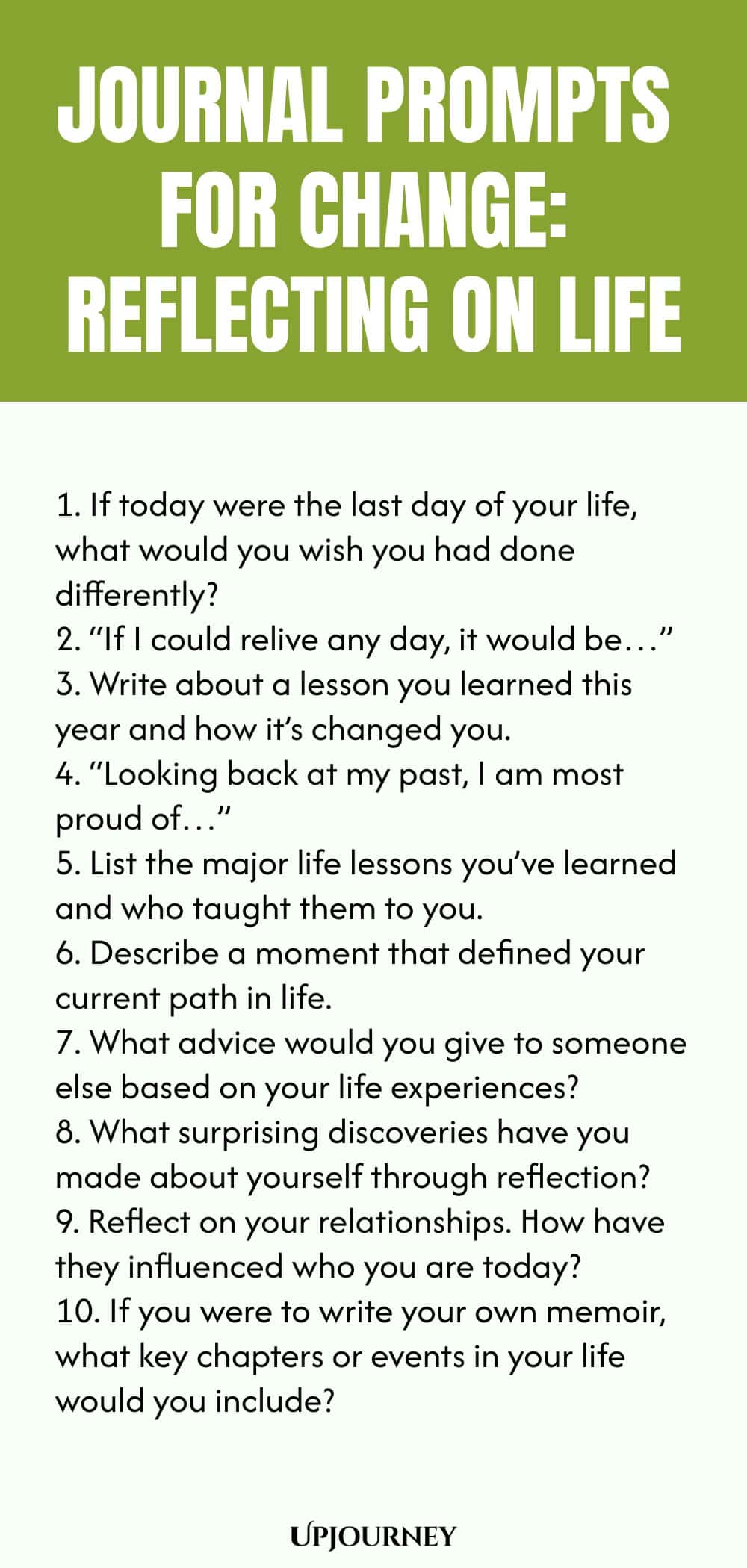 Journal Prompts for Change: Reflecting on Life