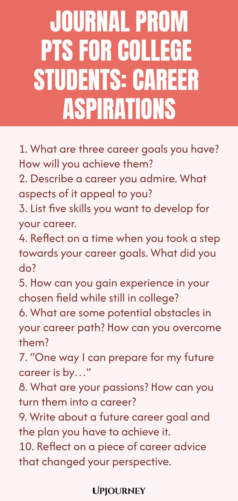 Journal Prompts for College Students: Career Aspirations