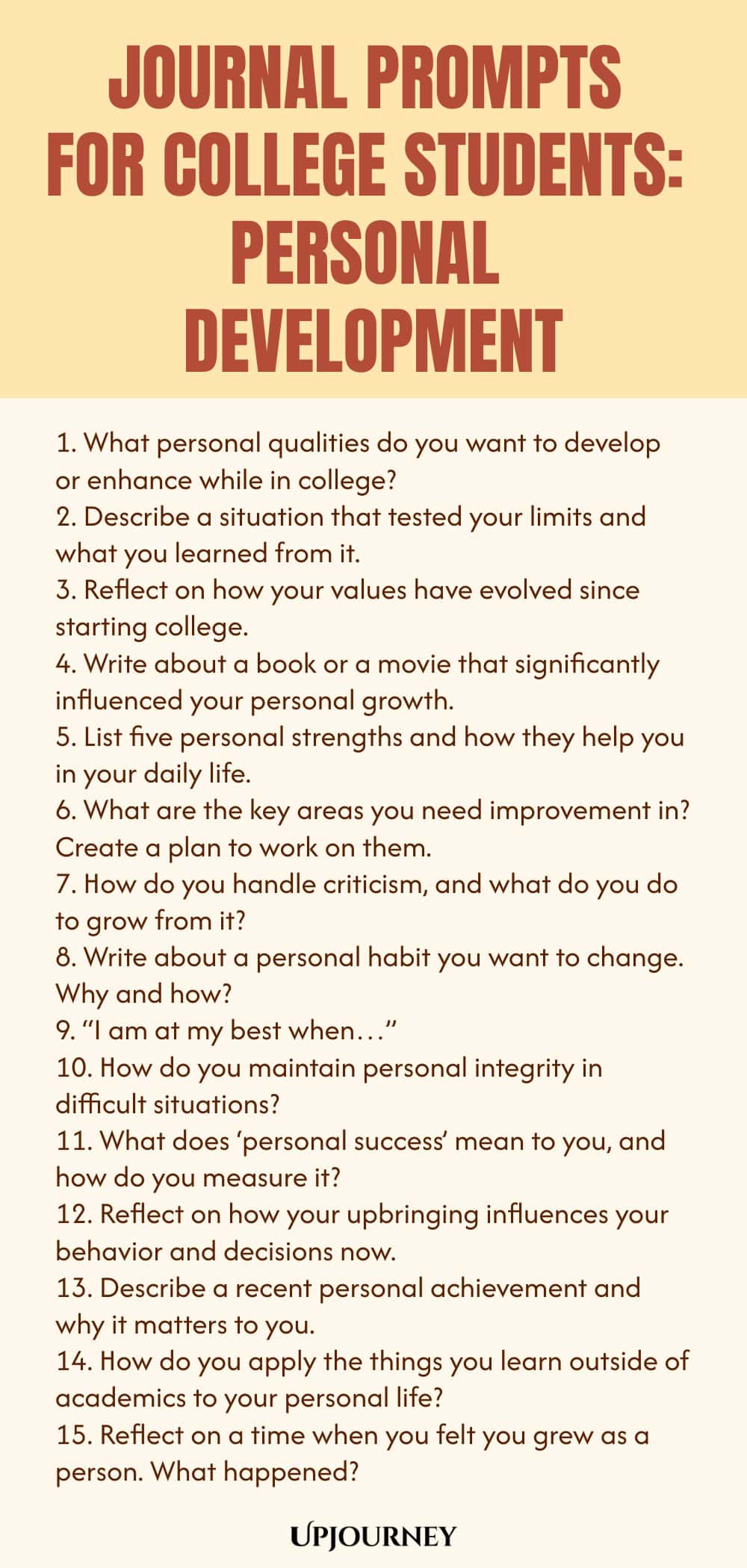 Journal Prompts for College Students: Personal Development