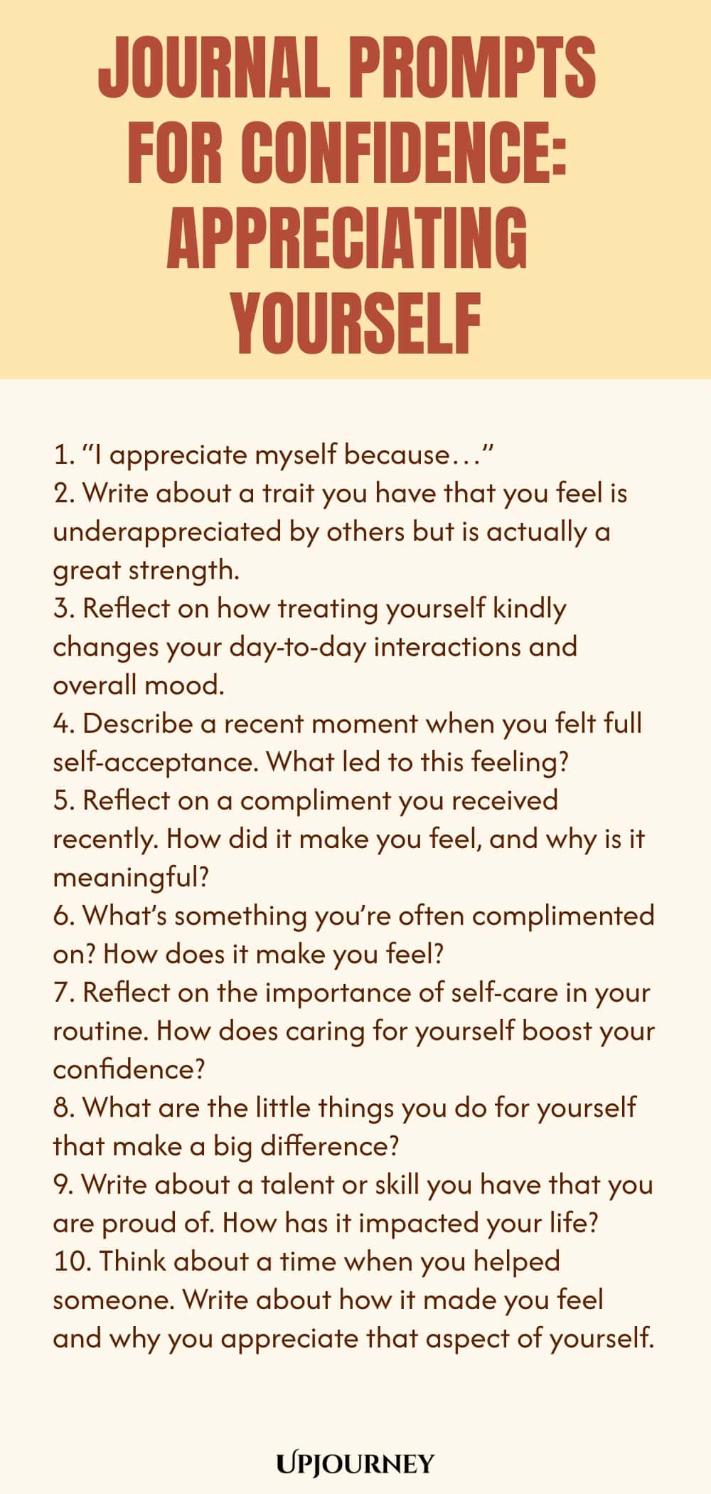 Journal Prompts for Confidence: Appreciating Yourself