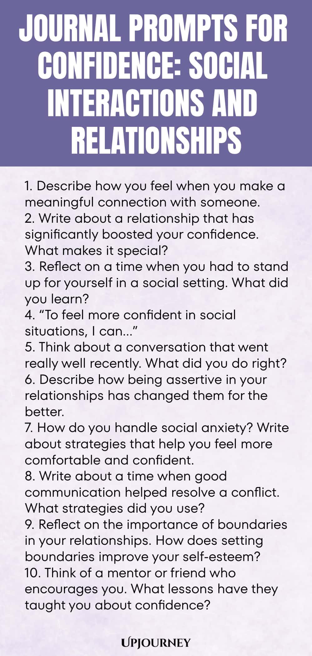 Journal Prompts for Confidence: Social Interactions and Relationships